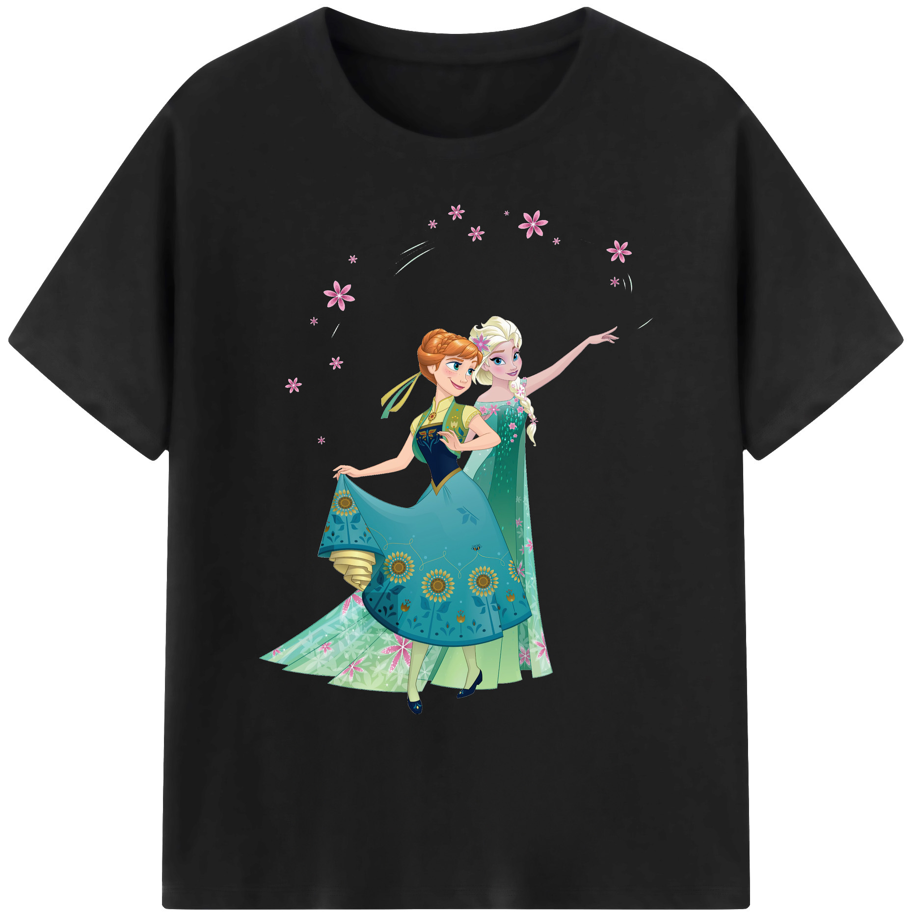 （画像用） アナと雪の女王 アンナ エルサ Frozen Anna Elsa 綿100％ メンズ半袖Tシャツ｜肌触りやわらか＆通気性