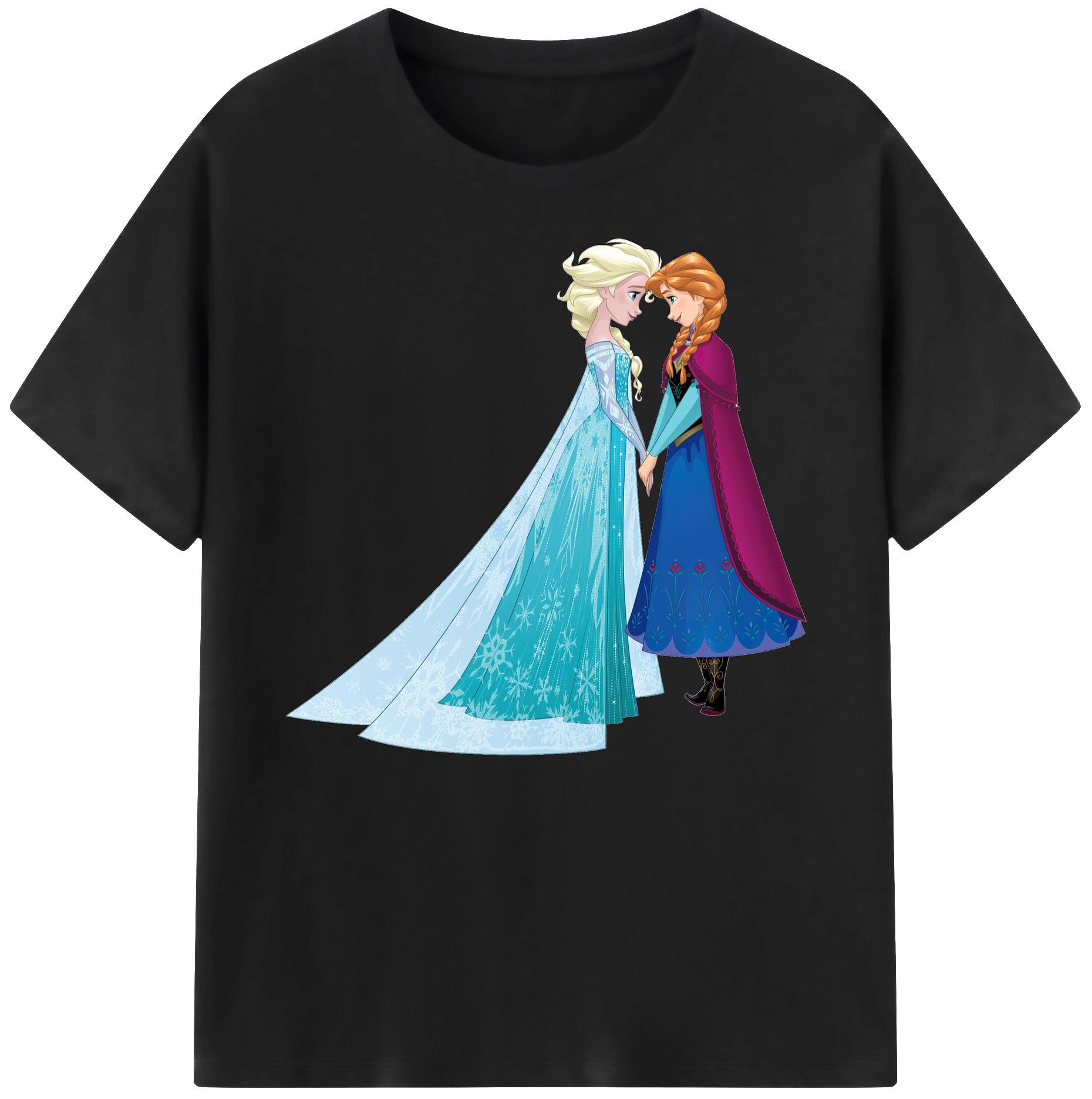 （画像用） アナと雪の女王 アンナ エルサ Frozen Anna Elsa 綿100％ メンズ半袖Tシャツ｜肌触りやわらか＆通気性