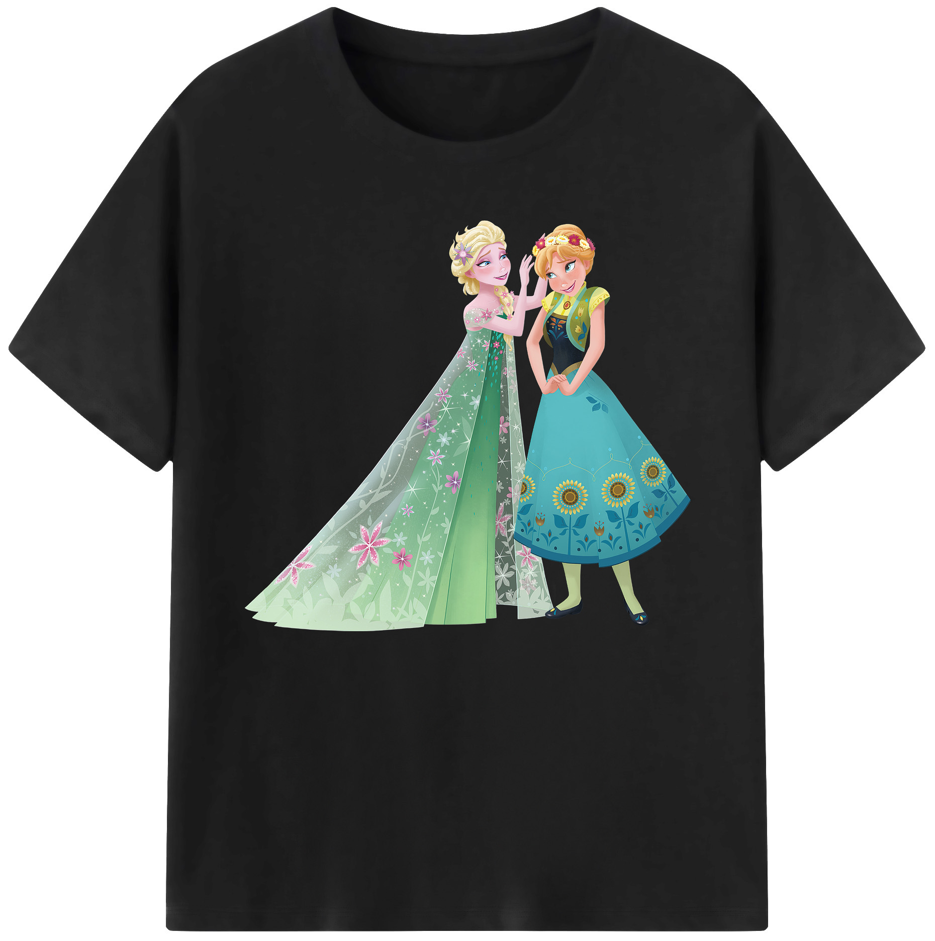 （画像用） アナと雪の女王 アンナ エルサ Frozen Anna Elsa 綿100％ メンズ半袖Tシャツ｜肌触りやわらか＆通気性