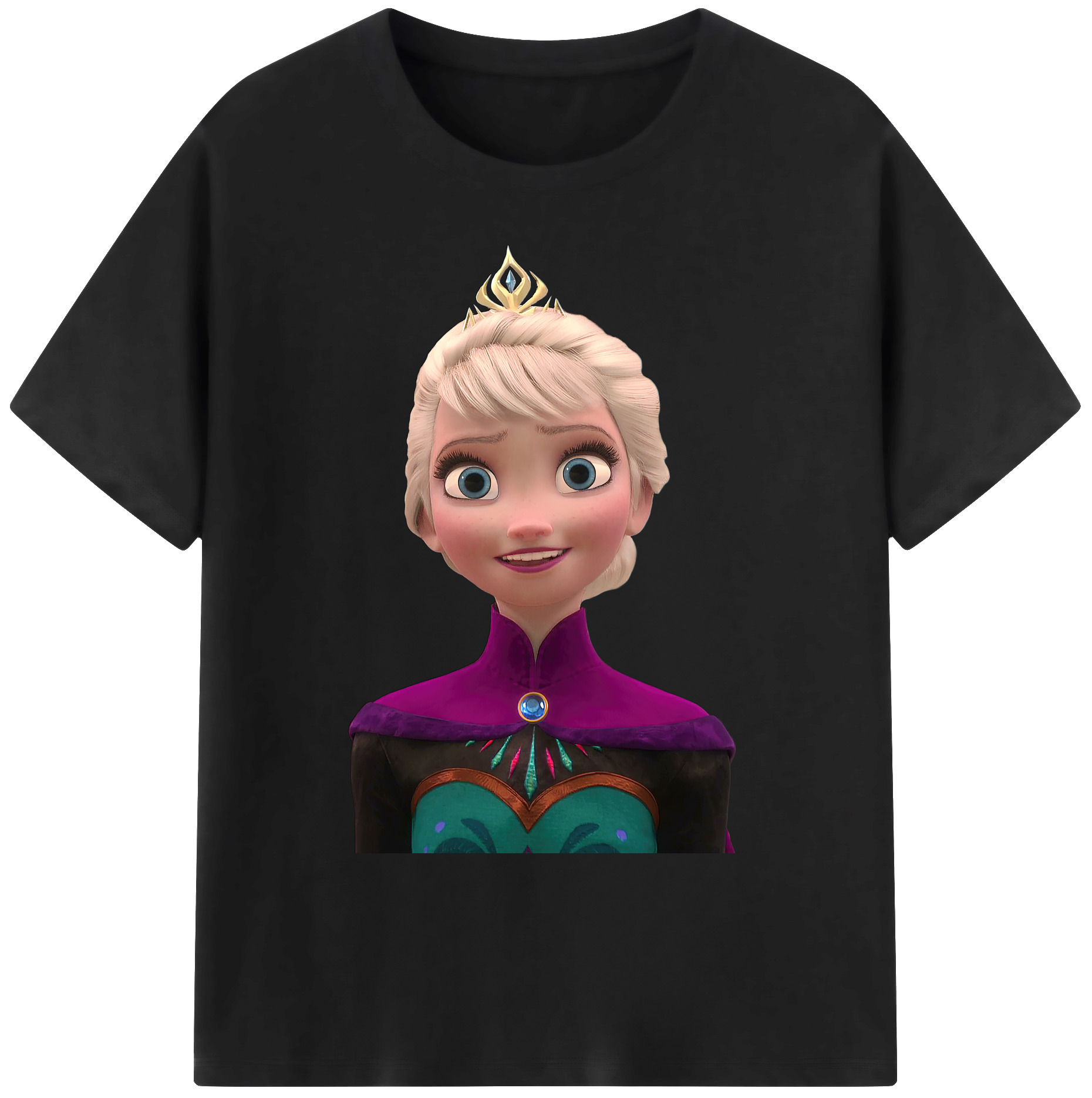 （画像用） アナと雪の女王 アンナ エルサ Frozen Anna Elsa 綿100％ メンズ半袖Tシャツ｜肌触りやわらか＆通気性