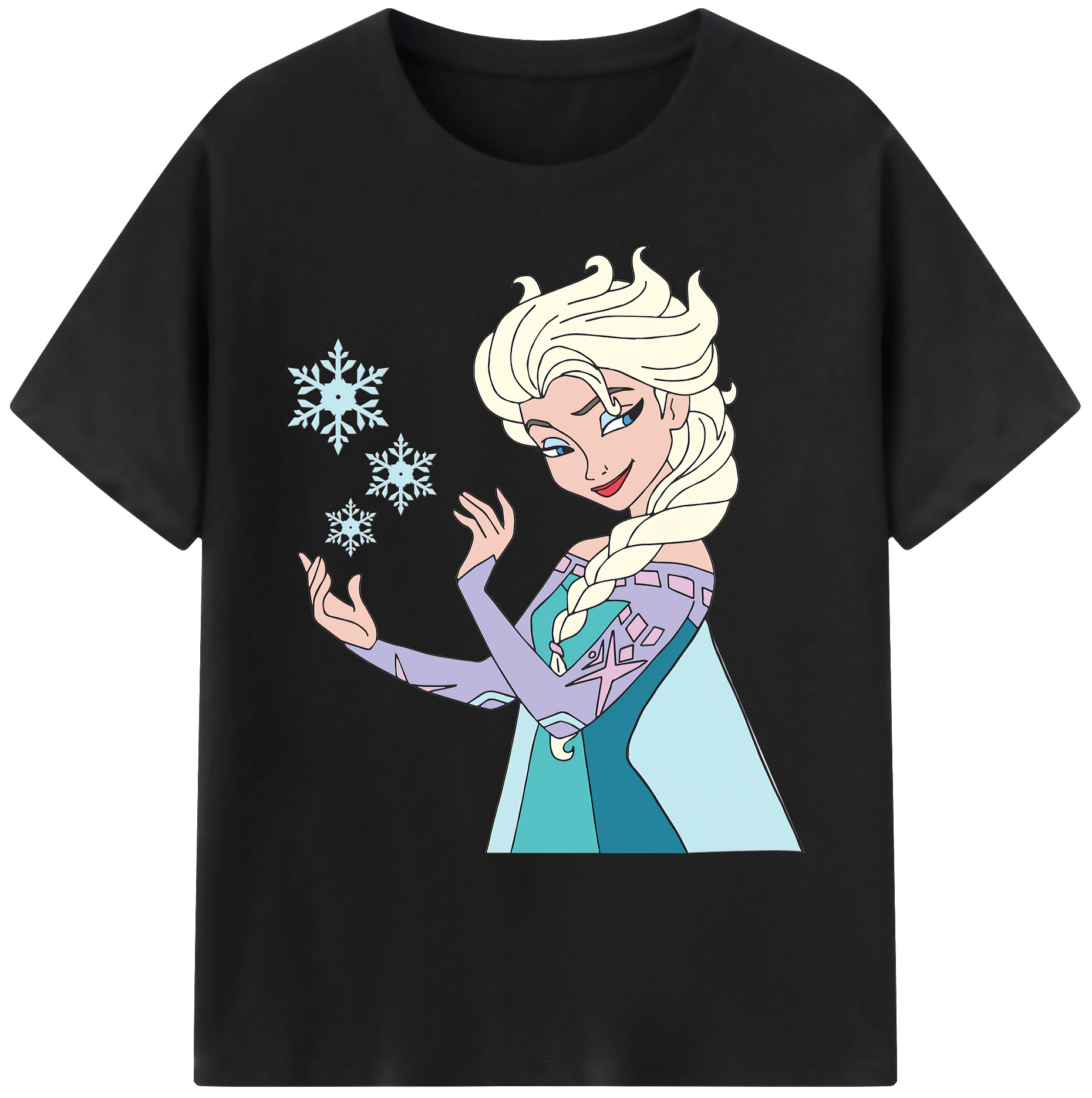 （画像用） アナと雪の女王 アンナ エルサ Frozen Anna Elsa 綿100％ メンズ半袖Tシャツ｜肌触りやわらか＆通気性