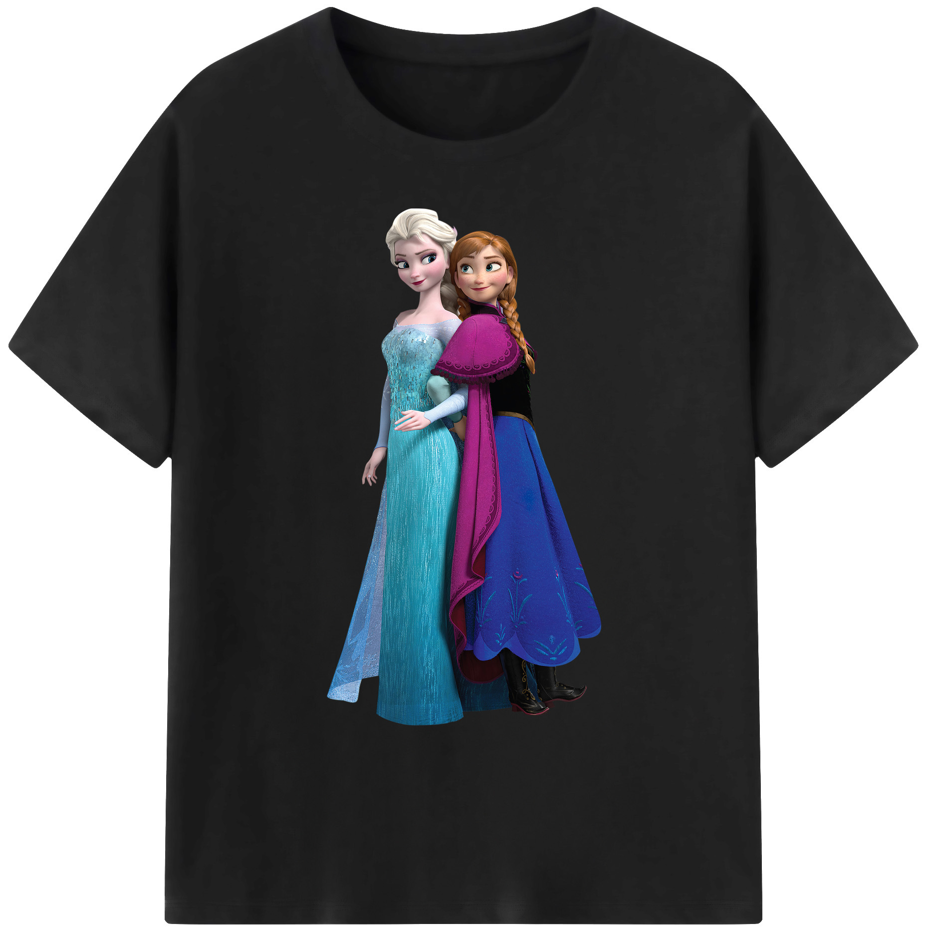 （画像用） アナと雪の女王 アンナ エルサ Frozen Anna Elsa 綿100％ メンズ半袖Tシャツ｜肌触りやわらか＆通気性