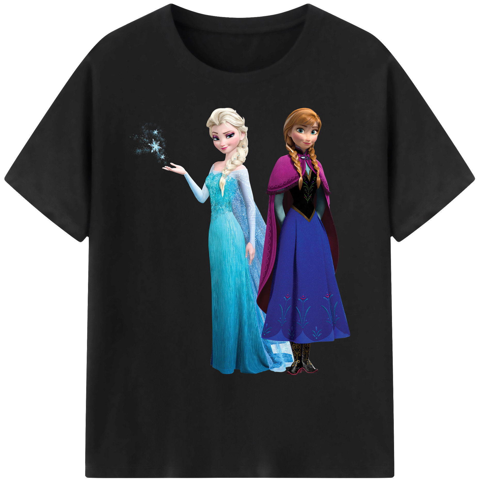 （画像用） アナと雪の女王 アンナ エルサ Frozen Anna Elsa 綿100％ メンズ半袖Tシャツ｜肌触りやわらか＆通気性
