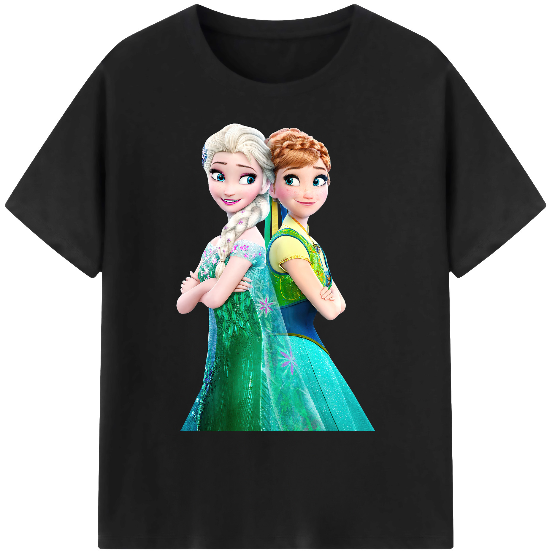 （画像用） アナと雪の女王 アンナ エルサ Frozen Anna Elsa 綿100％ メンズ半袖Tシャツ｜肌触りやわらか＆通気性