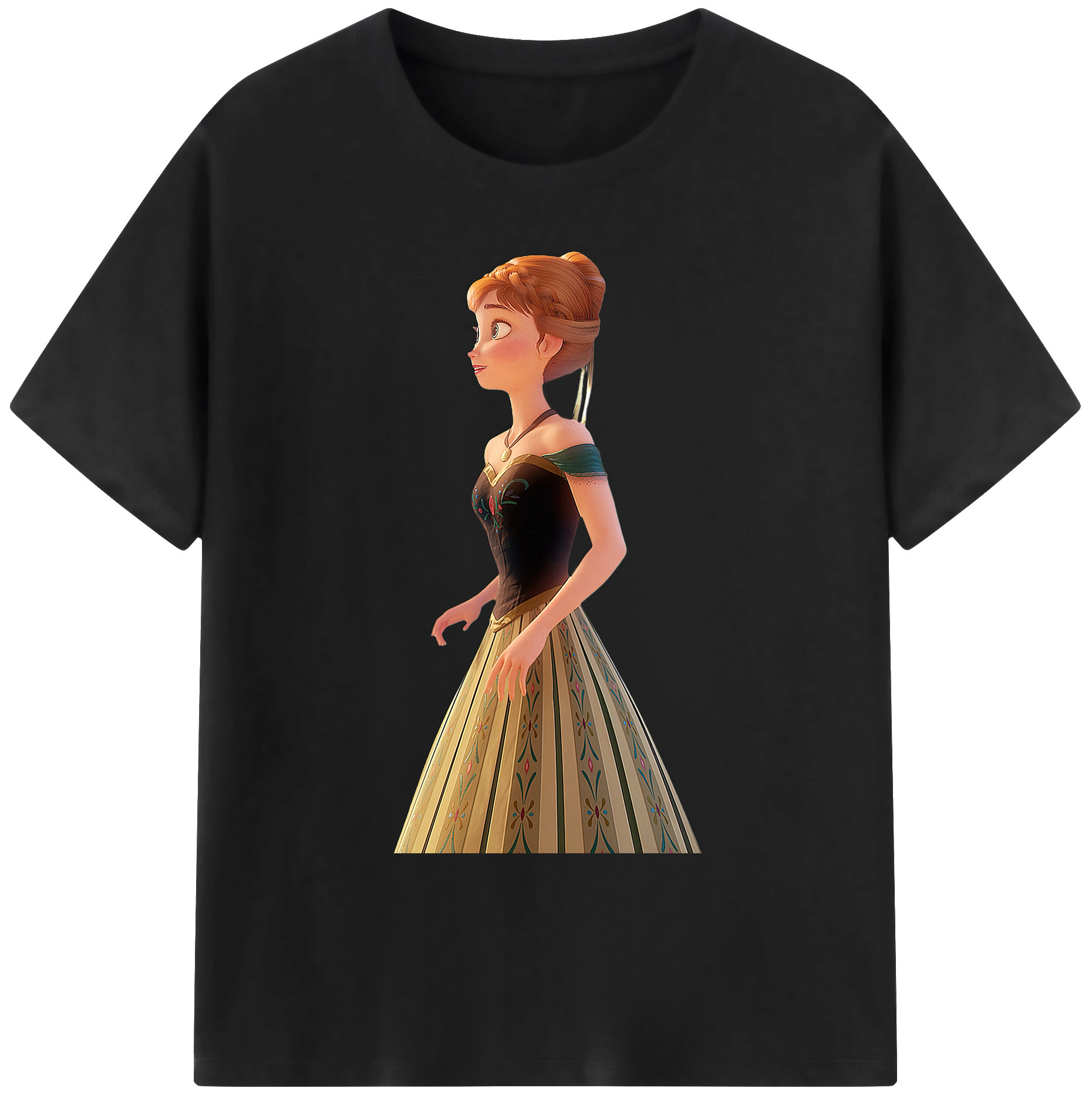 （画像用） アナと雪の女王 アンナ エルサ Frozen Anna Elsa 綿100％ メンズ半袖Tシャツ｜肌触りやわらか＆通気性