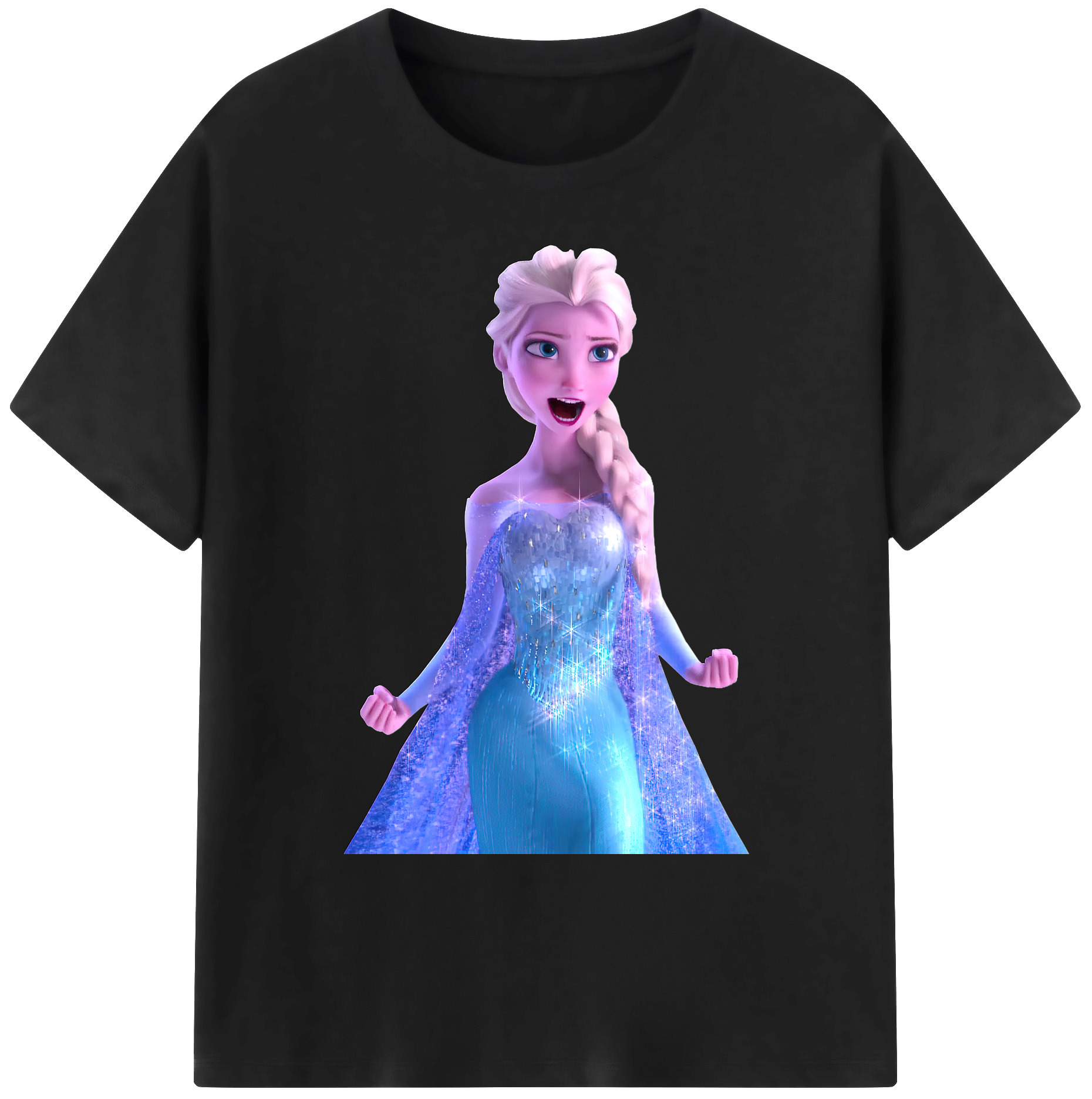 （画像用） アナと雪の女王 アンナ エルサ Frozen Anna Elsa 綿100％ メンズ半袖Tシャツ｜肌触りやわらか＆通気性