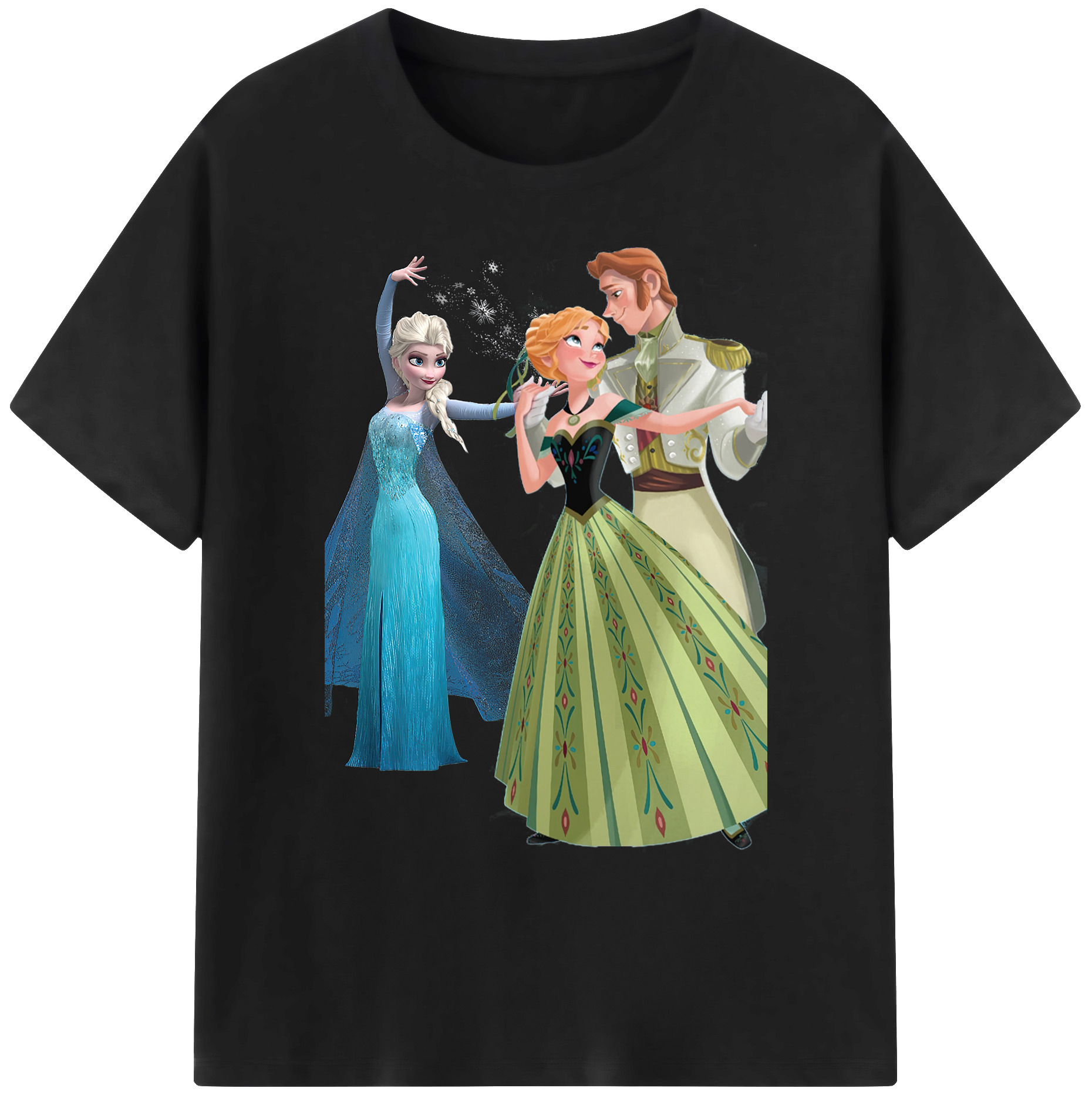 （画像用） アナと雪の女王 アンナ エルサ Frozen Anna Elsa 綿100％ メンズ半袖Tシャツ｜肌触りやわらか＆通気性