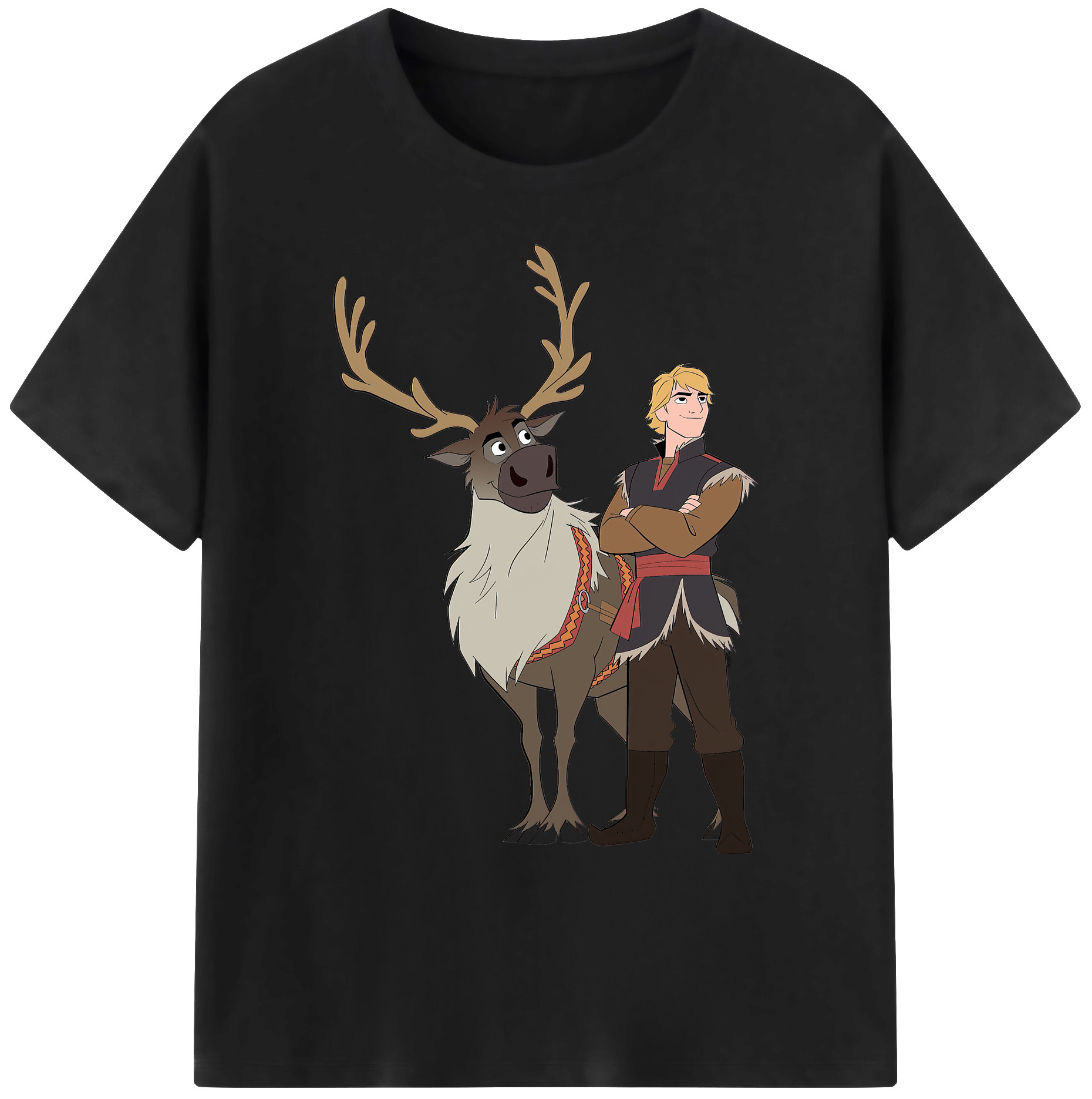 （画像用） アナと雪の女王 アンナ エルサ Frozen Anna Elsa 綿100％ メンズ半袖Tシャツ｜肌触りやわらか＆通気性