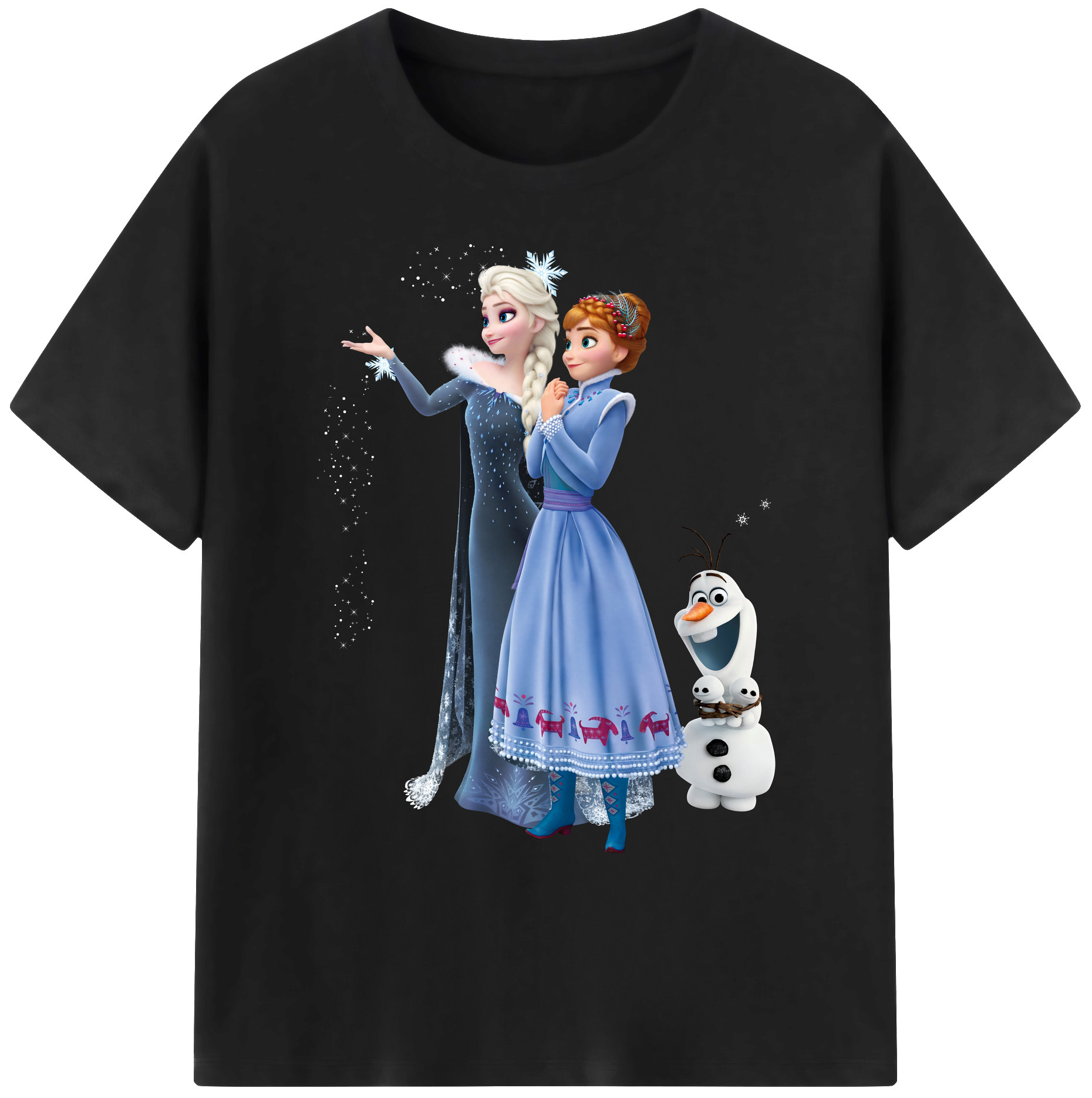 （画像用） アナと雪の女王 アンナ エルサ Frozen Anna Elsa 綿100％ メンズ半袖Tシャツ｜肌触りやわらか＆通気性