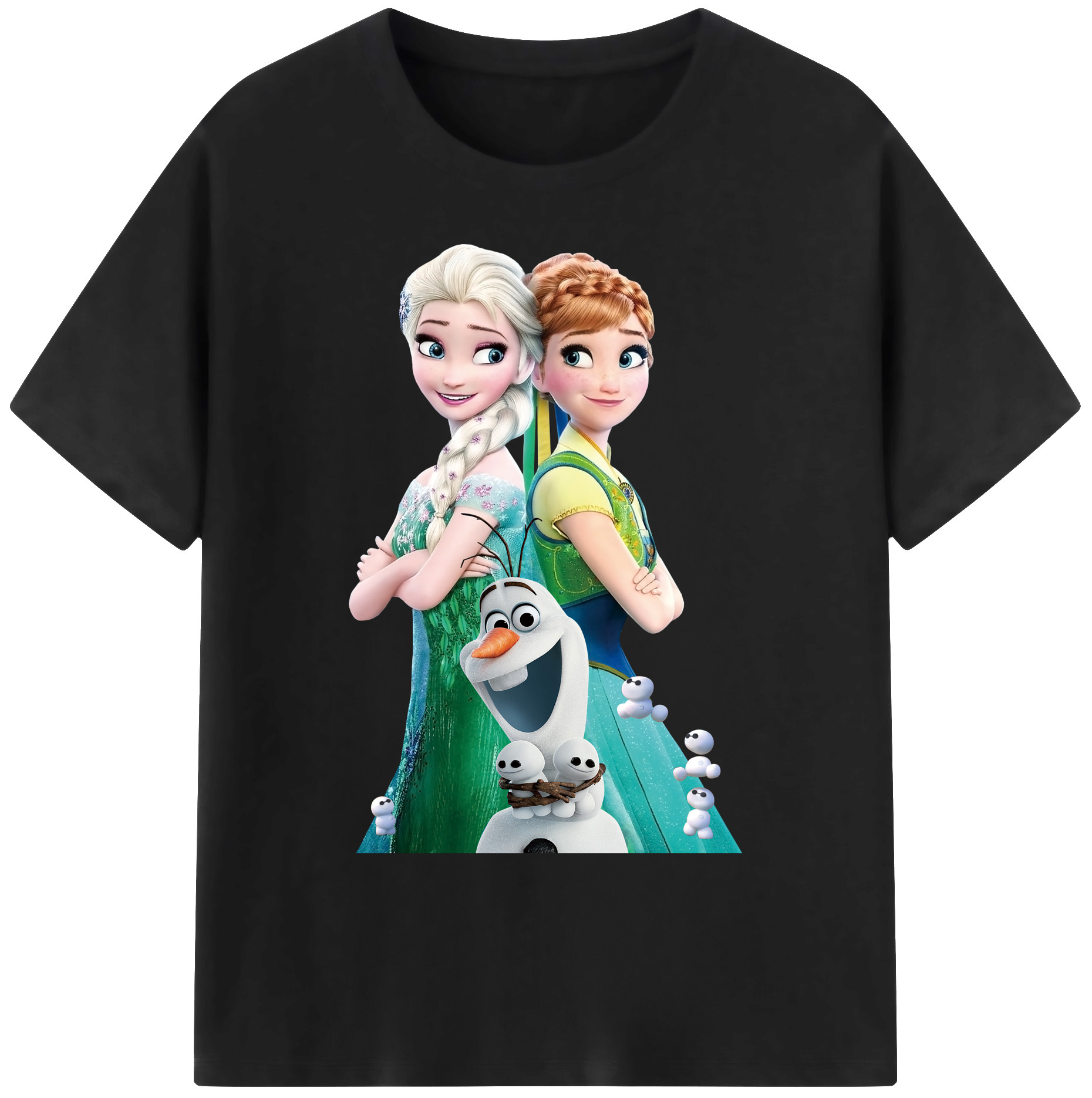 （画像用） アナと雪の女王 アンナ エルサ Frozen Anna Elsa 綿100％ メンズ半袖Tシャツ｜肌触りやわらか＆通気性