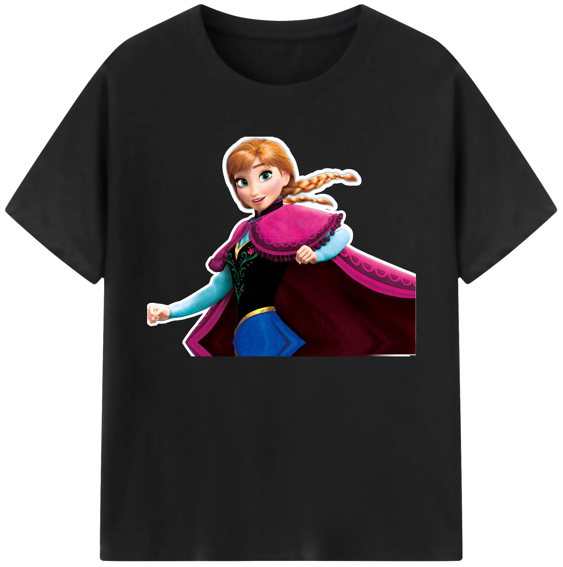 （画像用） アナと雪の女王 アンナ エルサ Frozen Anna Elsa 綿100％ メンズ半袖Tシャツ｜肌触りやわらか＆通気性