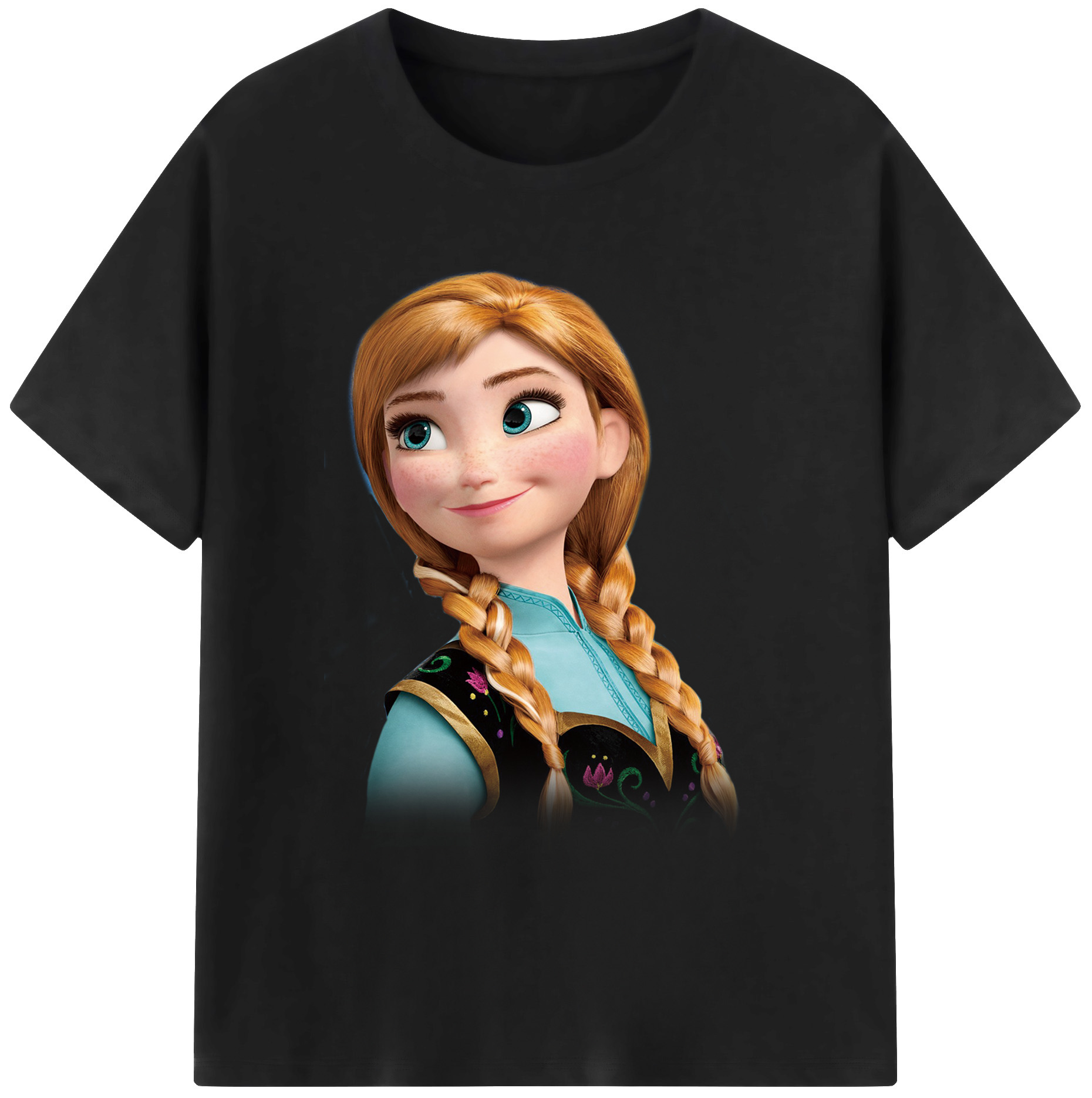 （画像用） アナと雪の女王 アンナ エルサ Frozen Anna Elsa 綿100％ メンズ半袖Tシャツ｜肌触りやわらか＆通気性