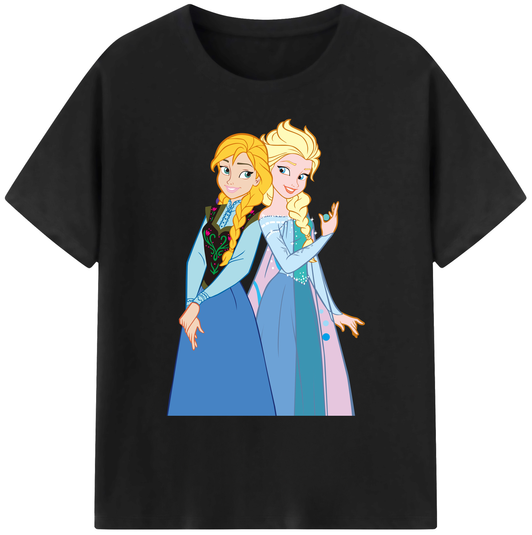 （画像用） アナと雪の女王 アンナ エルサ Frozen Anna Elsa 綿100％ メンズ半袖Tシャツ｜肌触りやわらか＆通気性