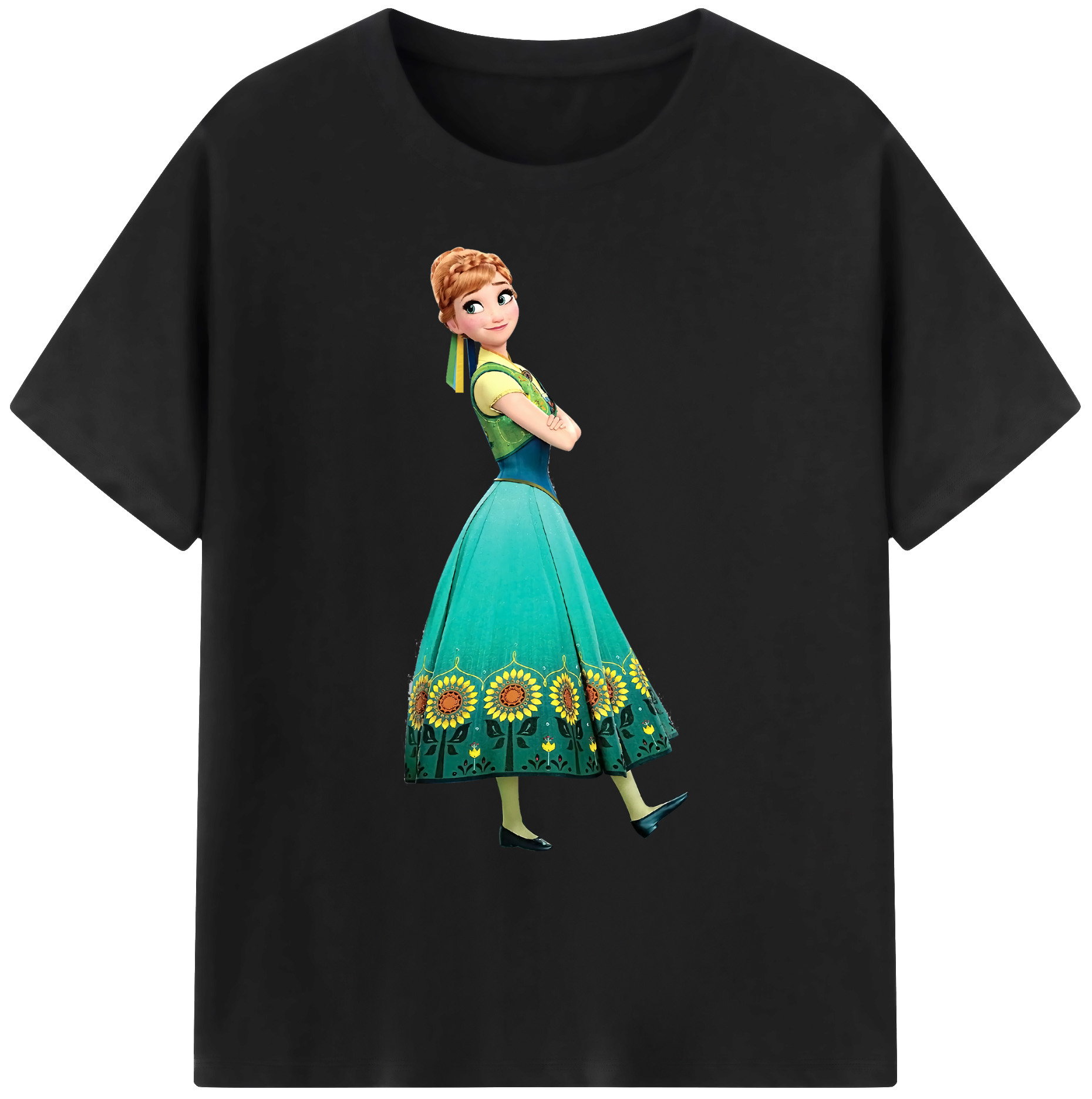 （画像用） アナと雪の女王 アンナ エルサ Frozen Anna Elsa 綿100％ メンズ半袖Tシャツ｜肌触りやわらか＆通気性