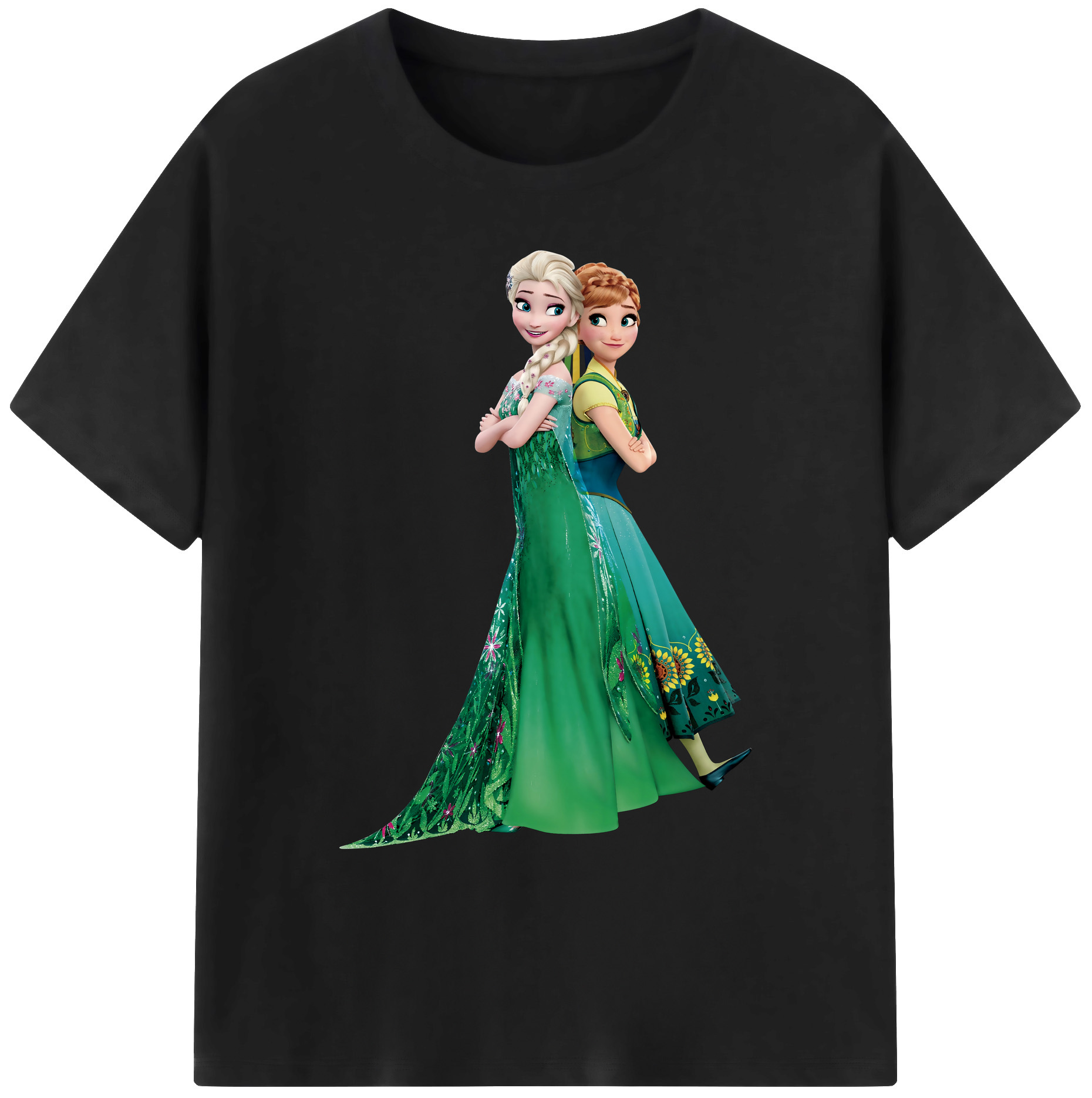 （画像用） アナと雪の女王 アンナ エルサ Frozen Anna Elsa 綿100％ メンズ半袖Tシャツ｜肌触りやわらか＆通気性