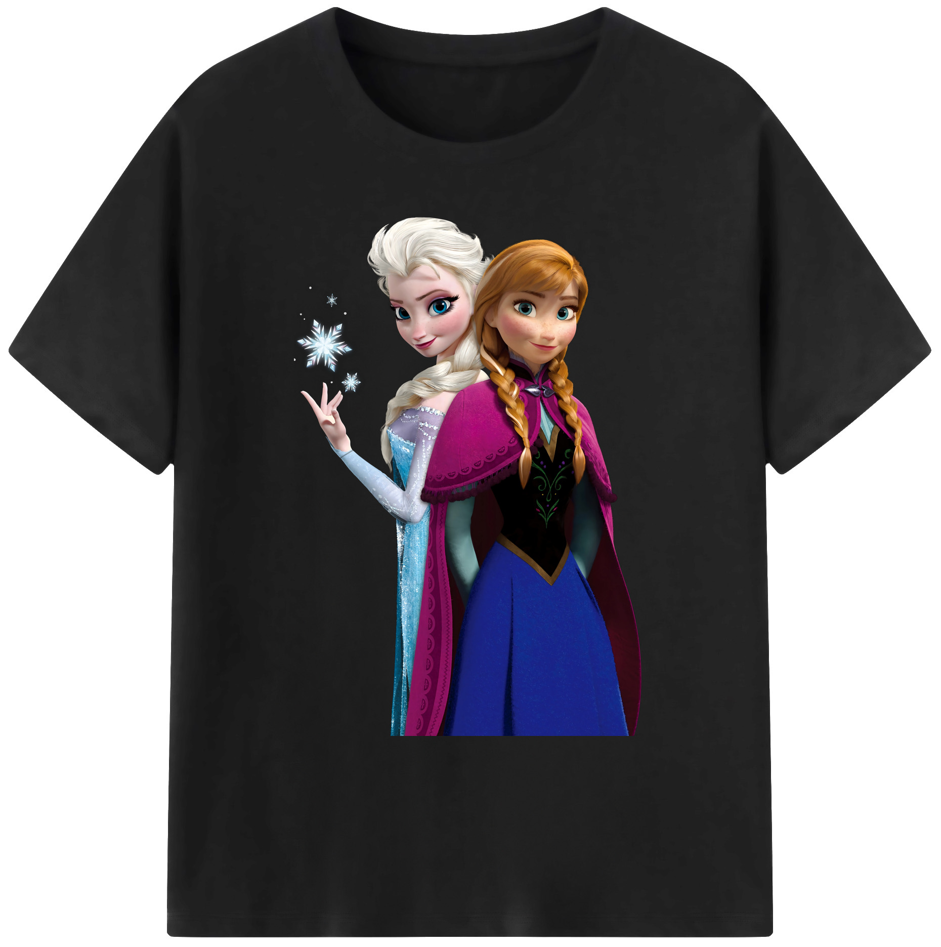 （画像用） アナと雪の女王 アンナ エルサ Frozen Anna Elsa 綿100％ メンズ半袖Tシャツ｜肌触りやわらか＆通気性
