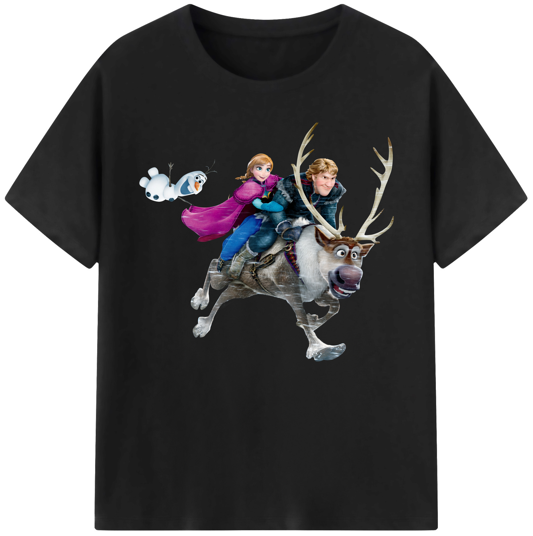 （画像用） アナと雪の女王 アンナ エルサ Frozen Anna Elsa 綿100％ メンズ半袖Tシャツ｜肌触りやわらか＆通気性