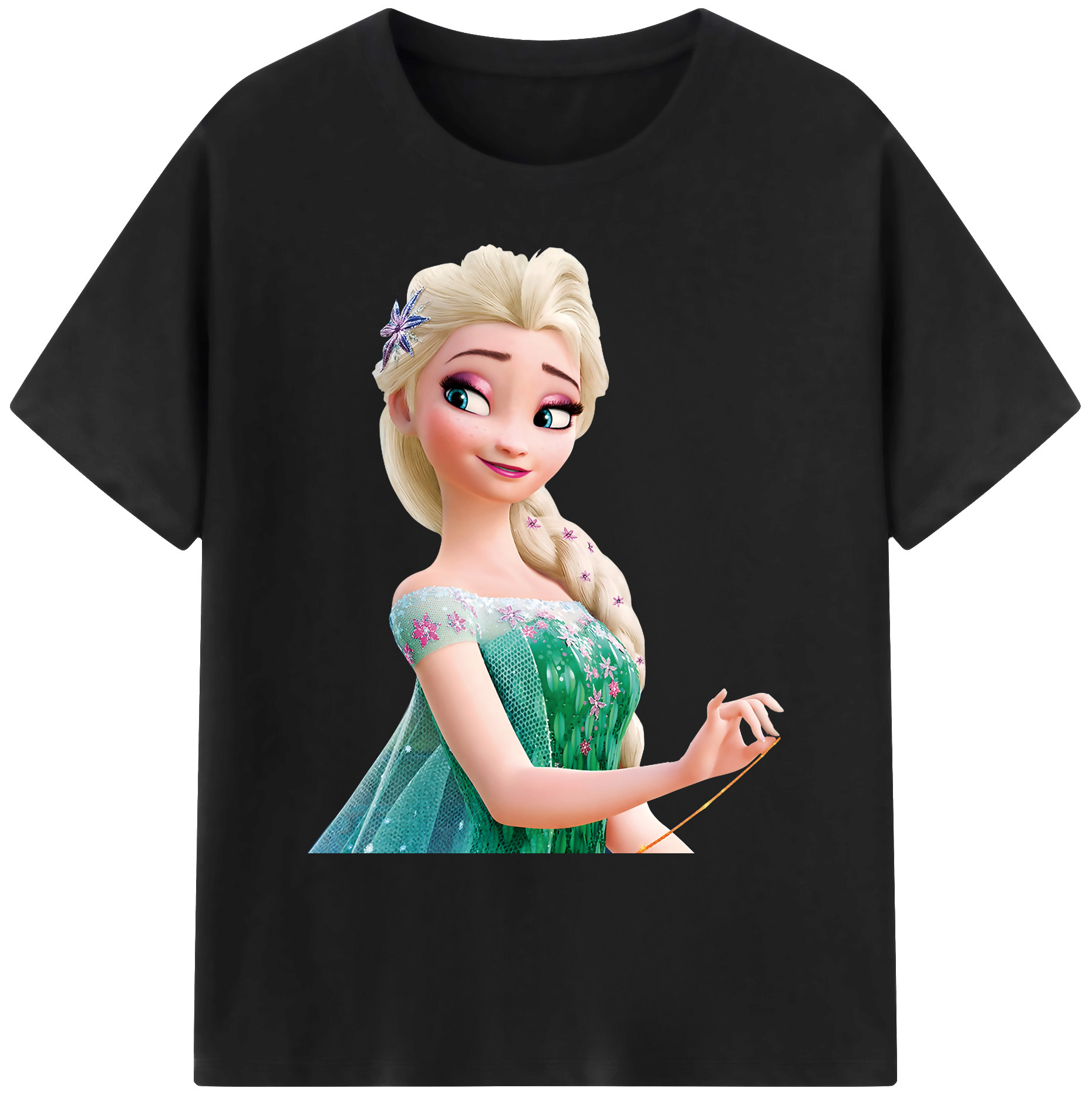 （画像用） アナと雪の女王 アンナ エルサ Frozen Anna Elsa 綿100％ メンズ半袖Tシャツ｜肌触りやわらか＆通気性
