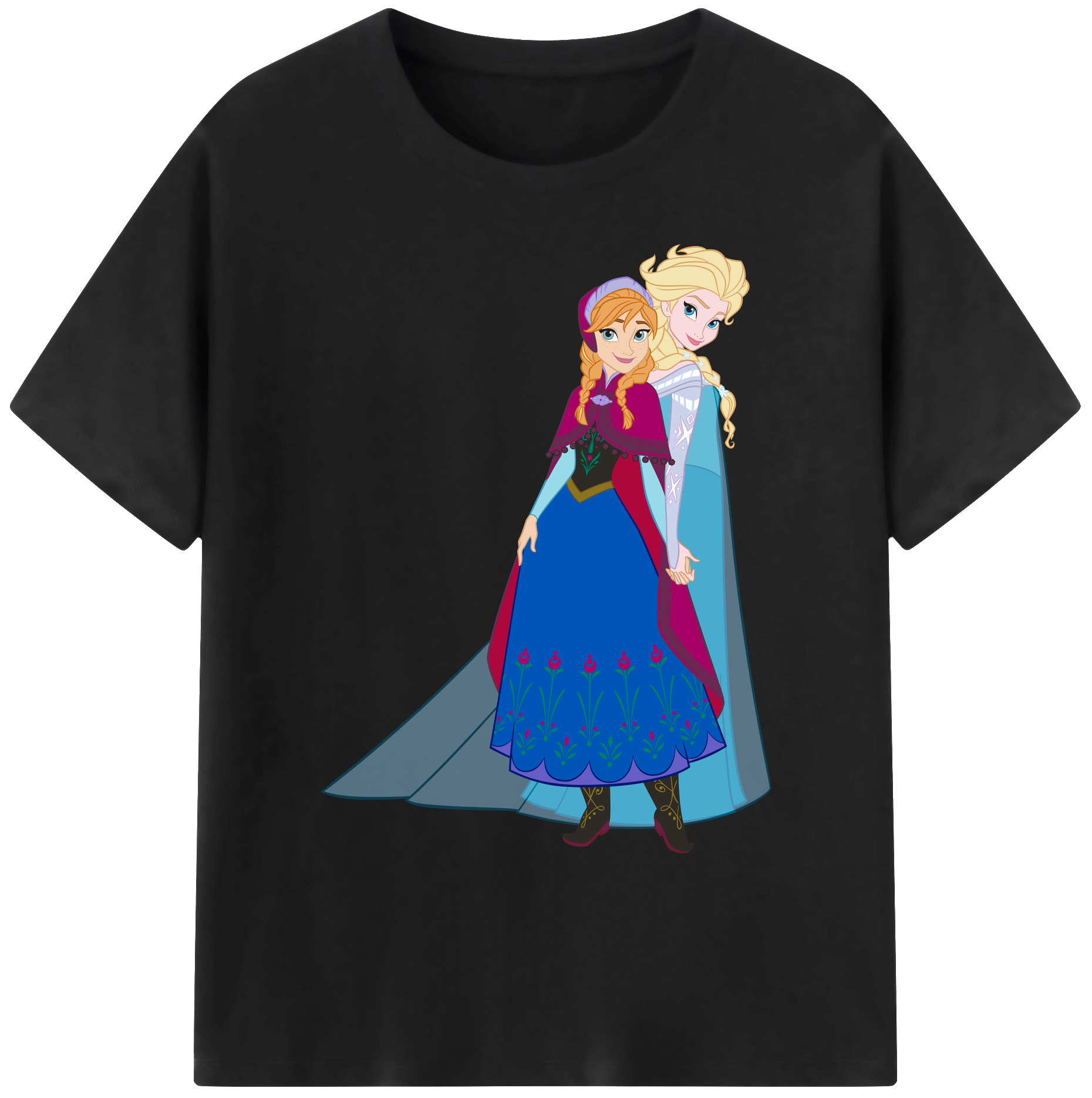（画像用） アナと雪の女王 アンナ エルサ Frozen Anna Elsa 綿100％ メンズ半袖Tシャツ｜肌触りやわらか＆通気性