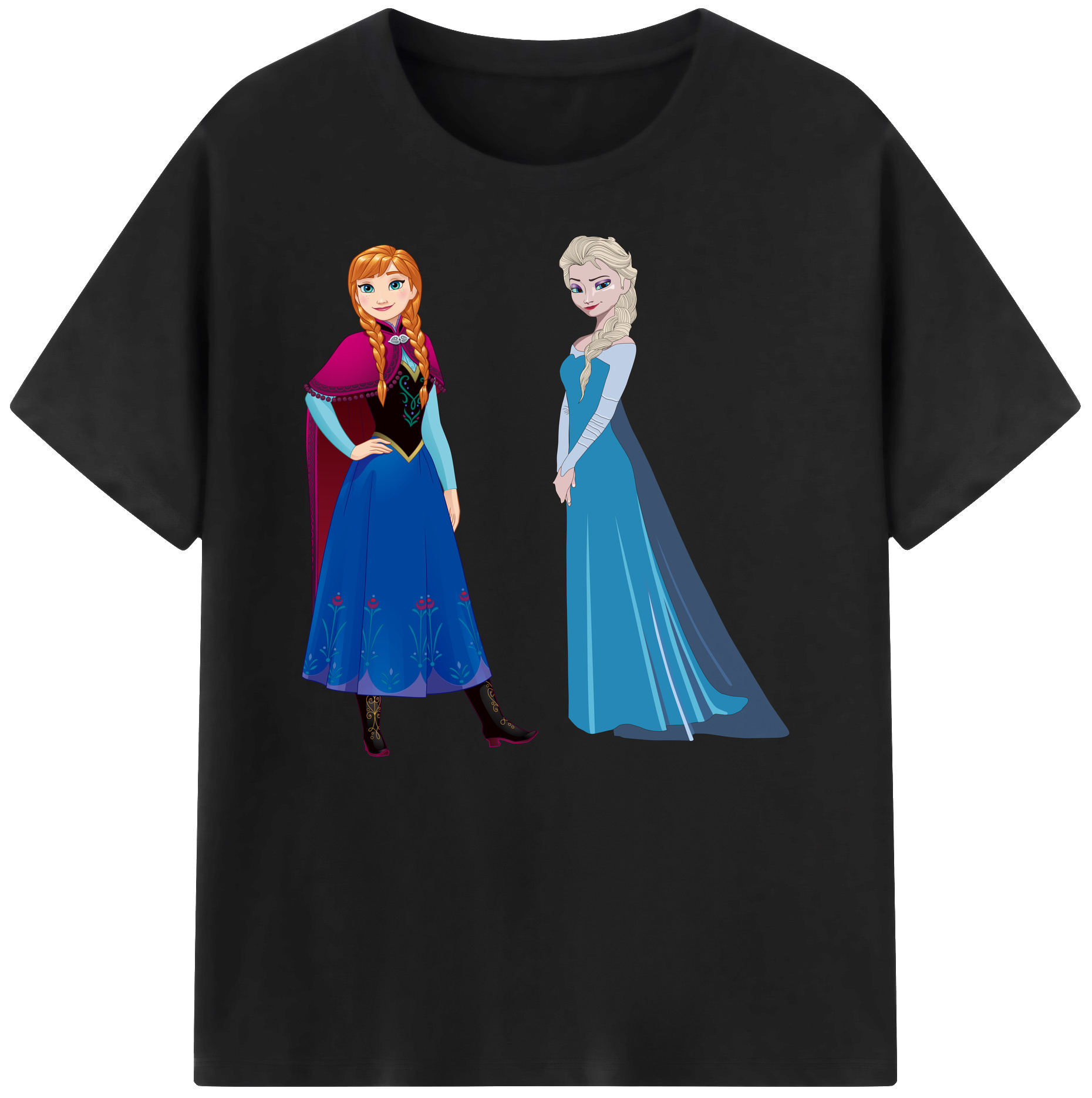 （画像用） アナと雪の女王 アンナ エルサ Frozen Anna Elsa 綿100％ メンズ半袖Tシャツ｜肌触りやわらか＆通気性