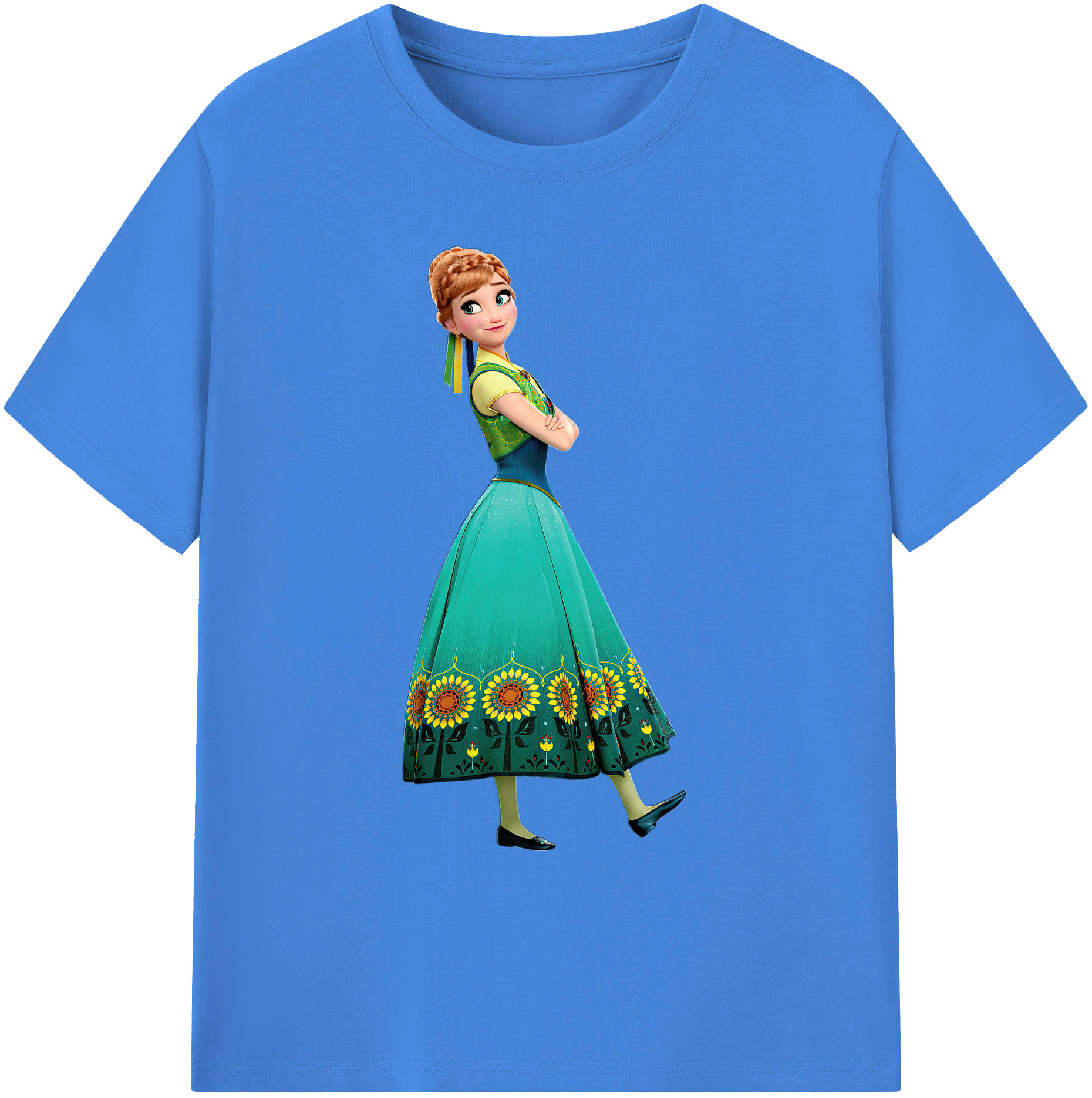（画像用） アナと雪の女王 アンナ エルサ Frozen Anna Elsa 綿100％ メンズ半袖Tシャツ｜肌触りやわらか＆通気性