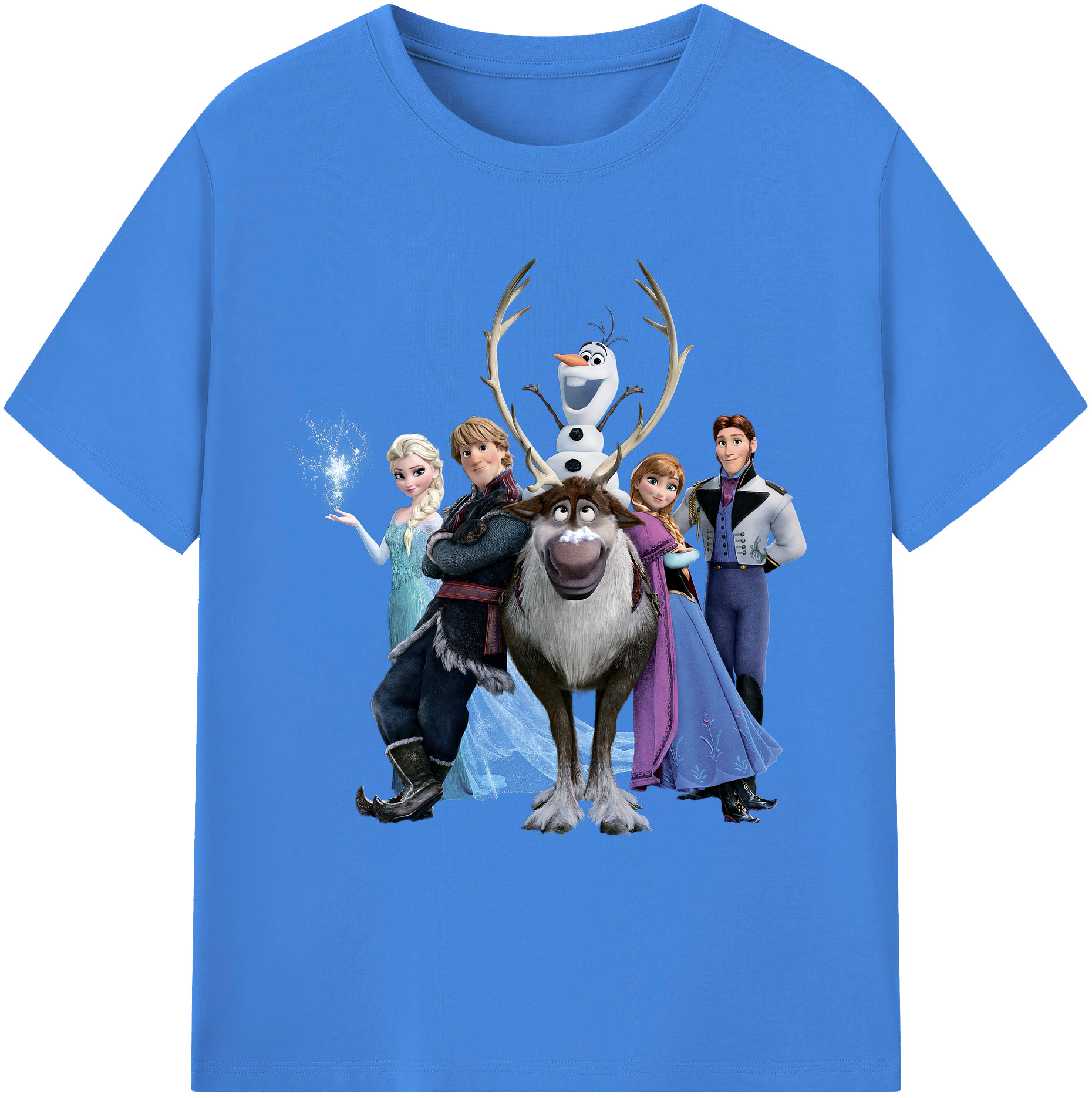 （画像用） アナと雪の女王 アンナ エルサ Frozen Anna Elsa 綿100％ メンズ半袖Tシャツ｜肌触りやわらか＆通気性