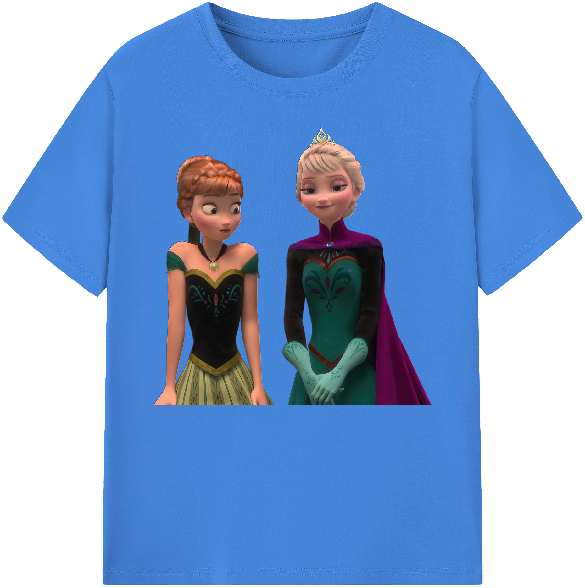 （画像用） アナと雪の女王 アンナ エルサ Frozen Anna Elsa 綿100％ メンズ半袖Tシャツ｜肌触りやわらか＆通気性