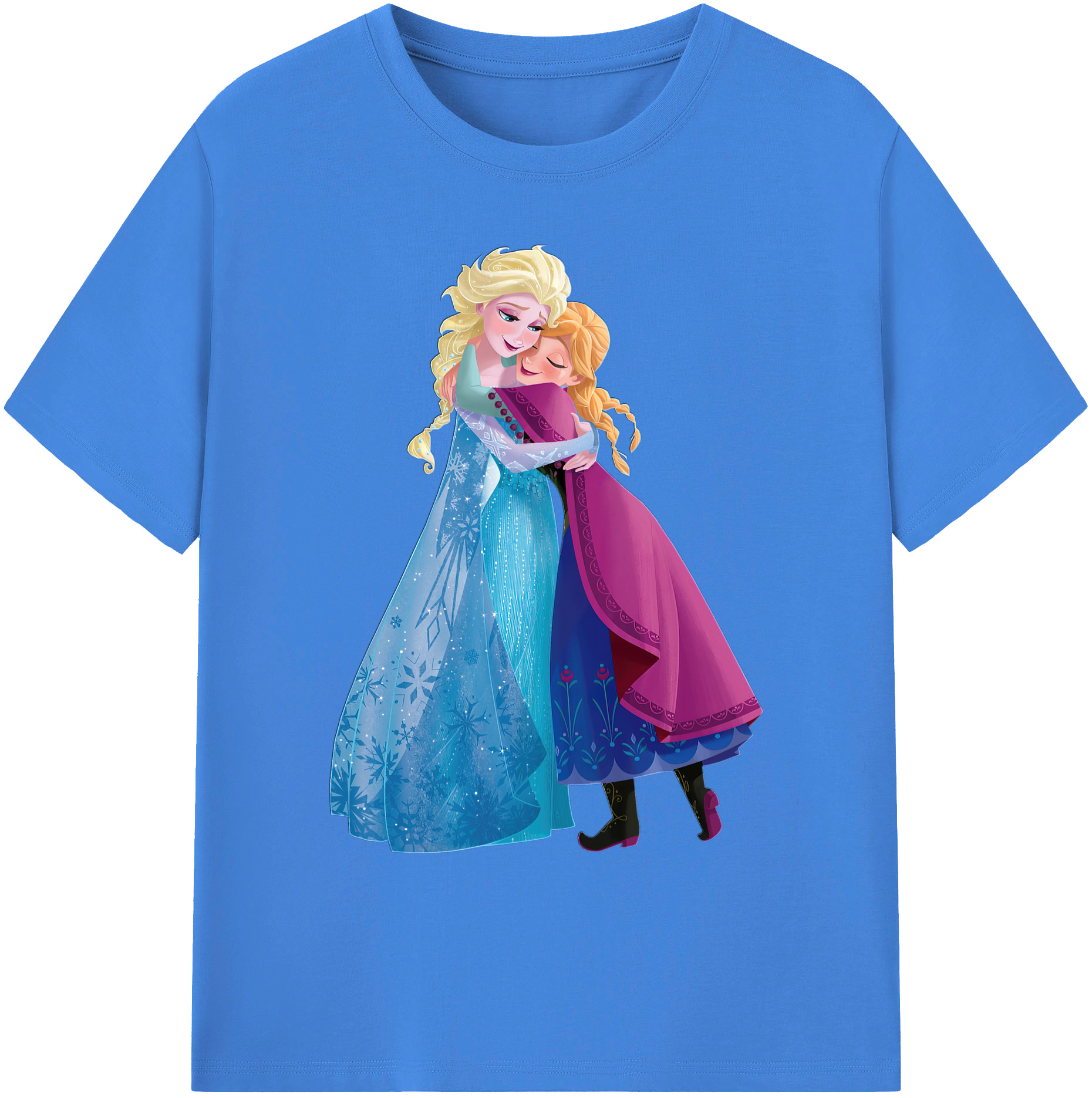 （画像用） アナと雪の女王 アンナ エルサ Frozen Anna Elsa 綿100％ メンズ半袖Tシャツ｜肌触りやわらか＆通気性
