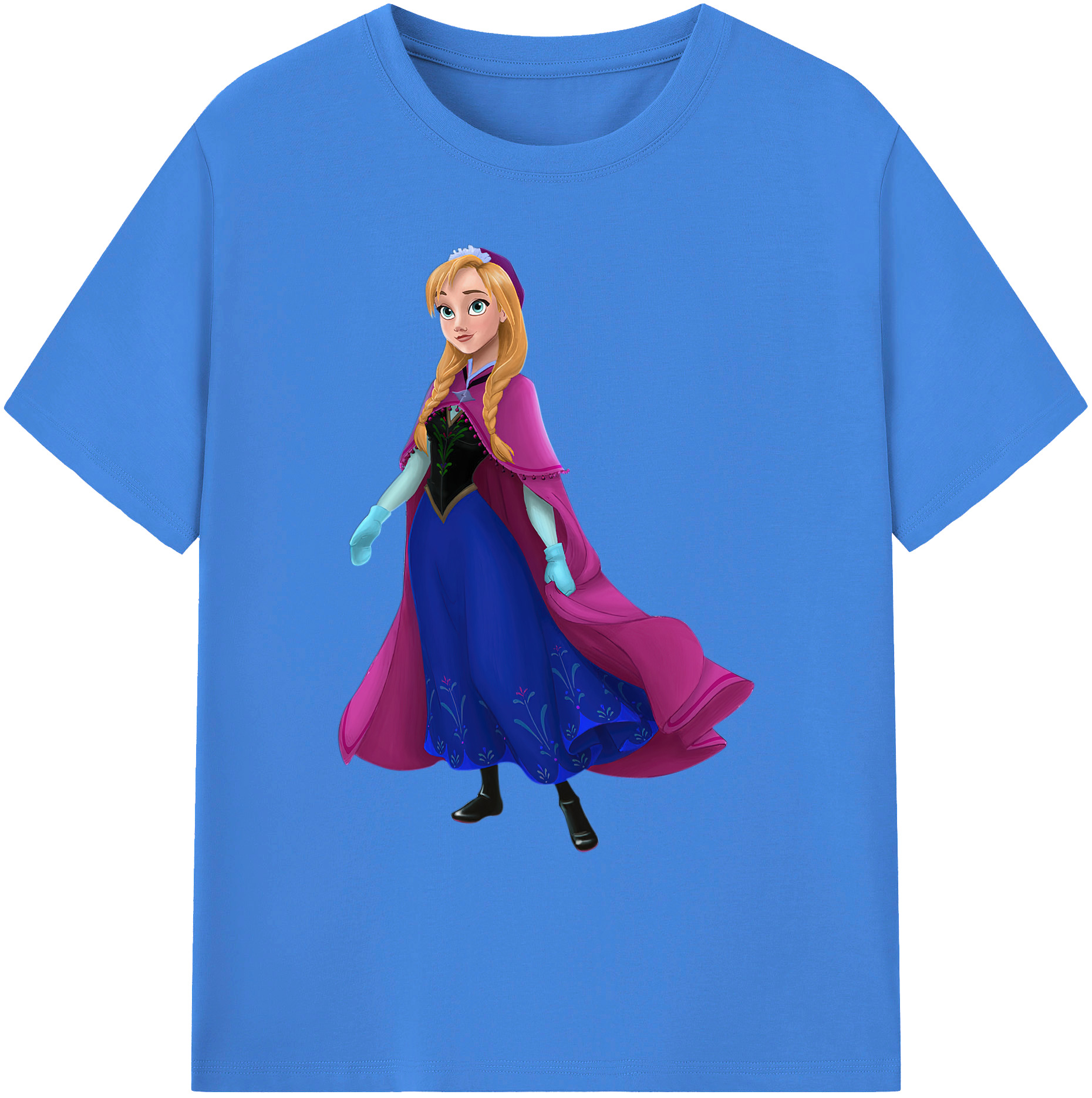 （画像用） アナと雪の女王 アンナ エルサ Frozen Anna Elsa 綿100％ メンズ半袖Tシャツ｜肌触りやわらか＆通気性