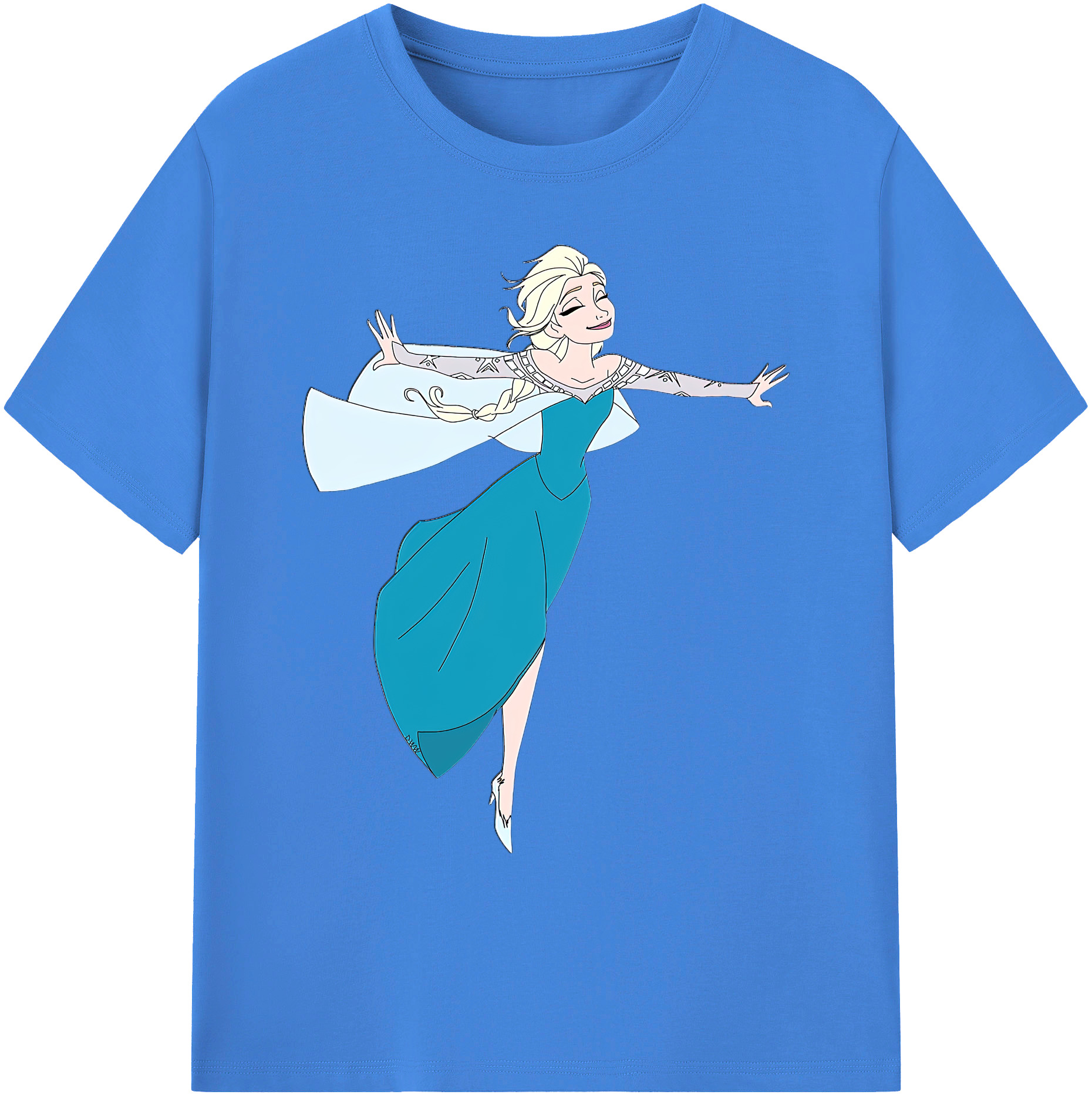 （画像用） アナと雪の女王 アンナ エルサ Frozen Anna Elsa 綿100％ メンズ半袖Tシャツ｜肌触りやわらか＆通気性