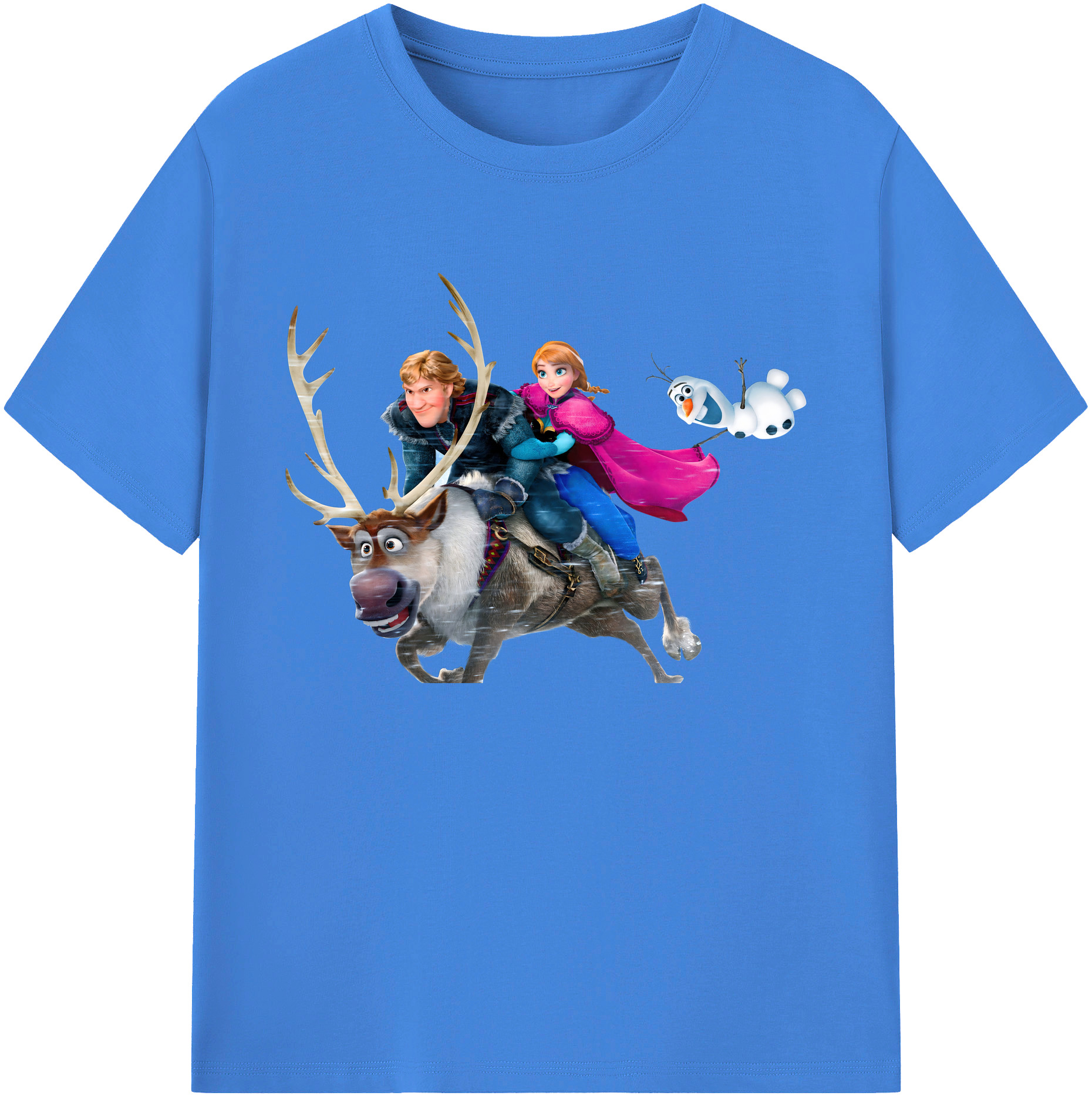 （画像用） アナと雪の女王 アンナ エルサ Frozen Anna Elsa 綿100％ メンズ半袖Tシャツ｜肌触りやわらか＆通気性