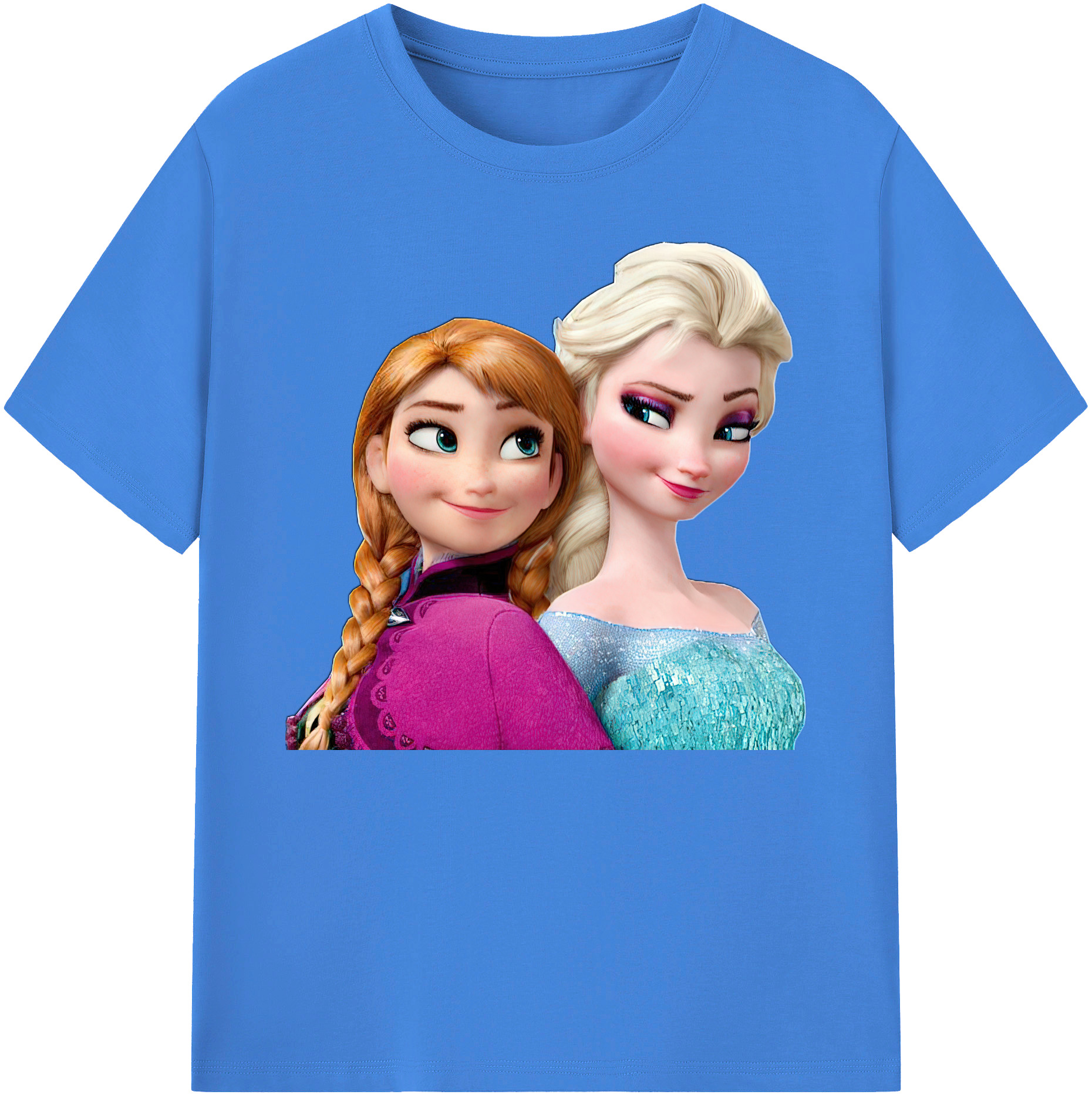 （画像用） アナと雪の女王 アンナ エルサ Frozen Anna Elsa 綿100％ メンズ半袖Tシャツ｜肌触りやわらか＆通気性