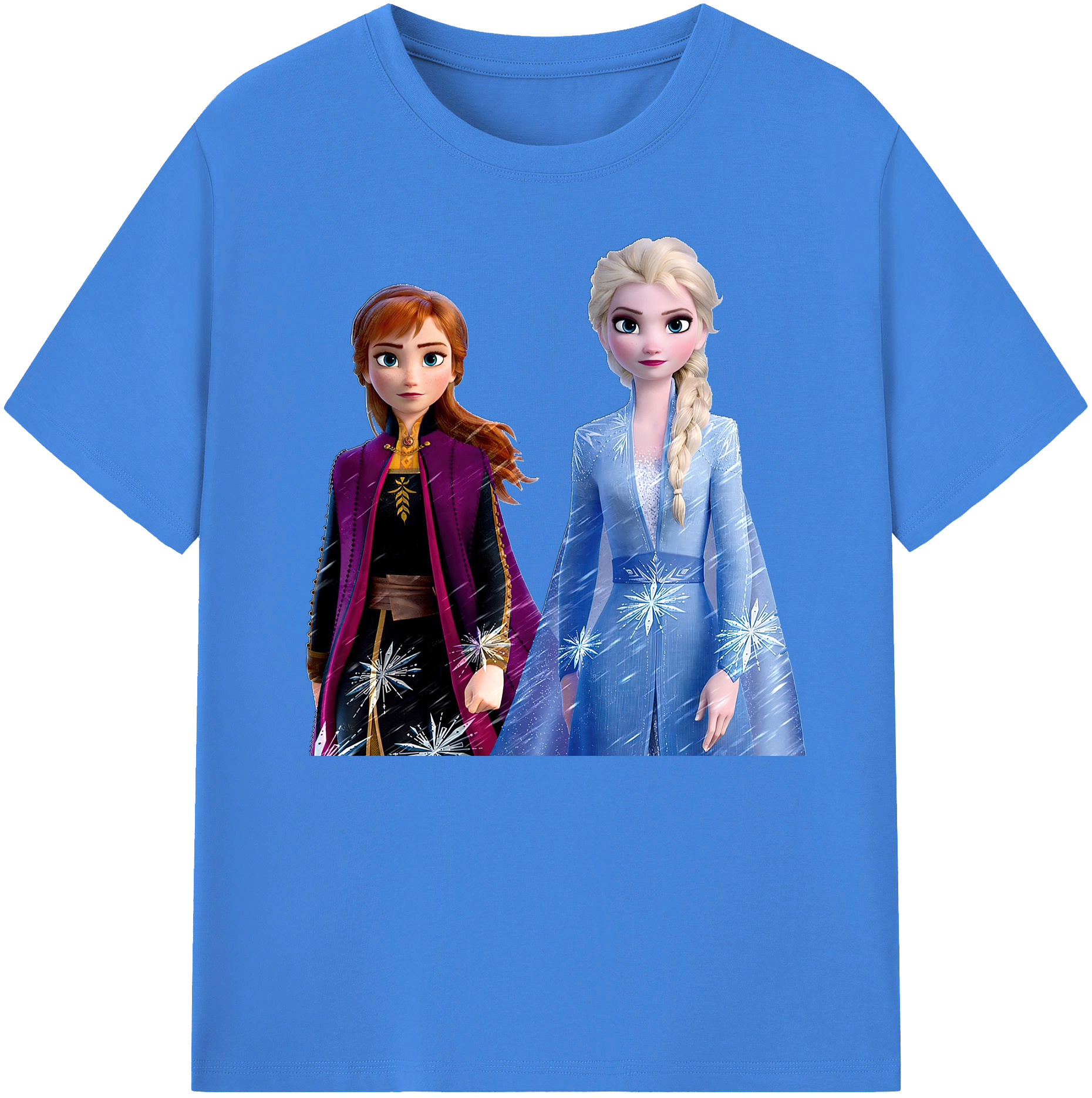 （画像用） アナと雪の女王 アンナ エルサ Frozen Anna Elsa 綿100％ メンズ半袖Tシャツ｜肌触りやわらか＆通気性