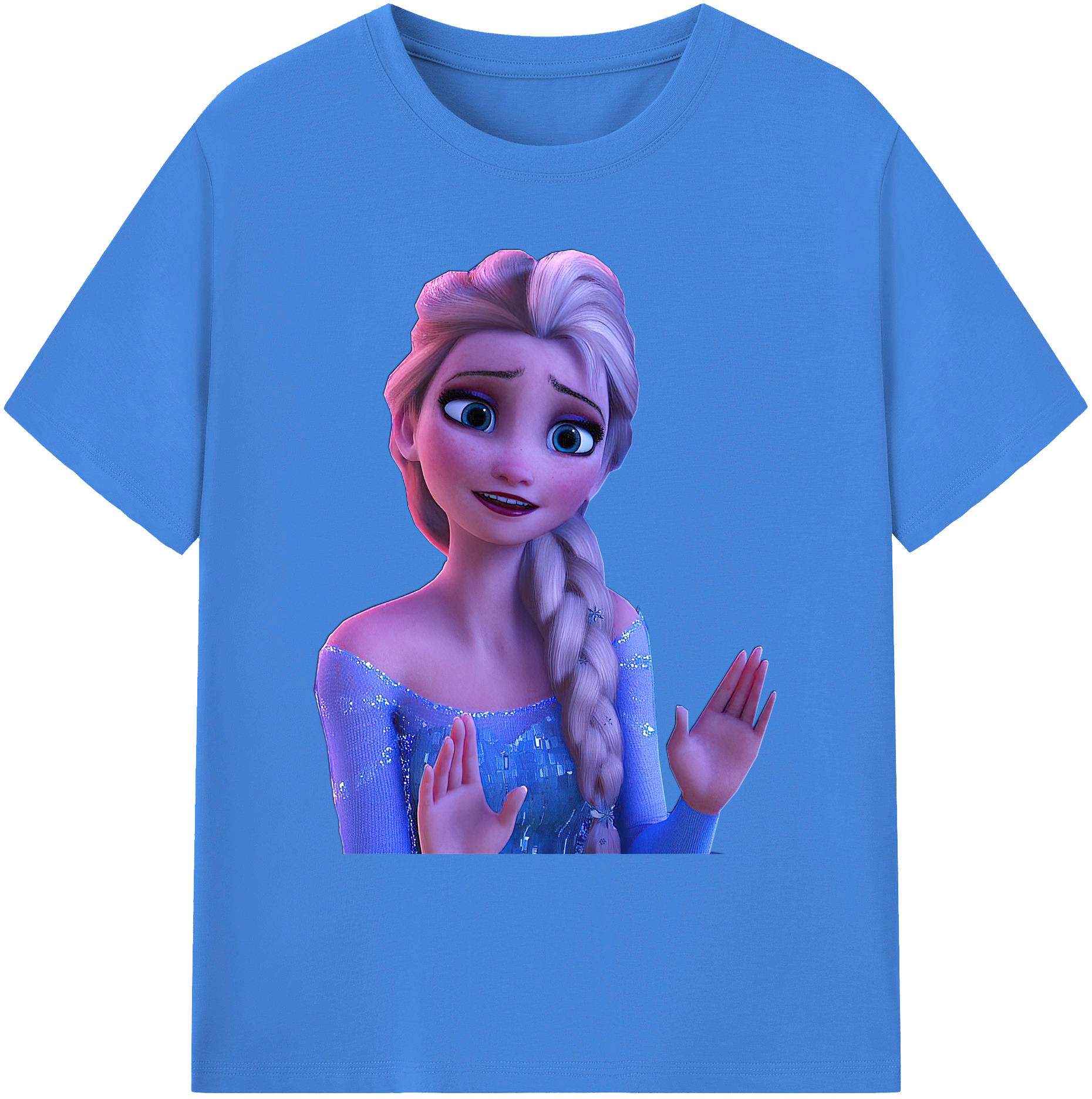 （画像用） アナと雪の女王 アンナ エルサ Frozen Anna Elsa 綿100％ メンズ半袖Tシャツ｜肌触りやわらか＆通気性