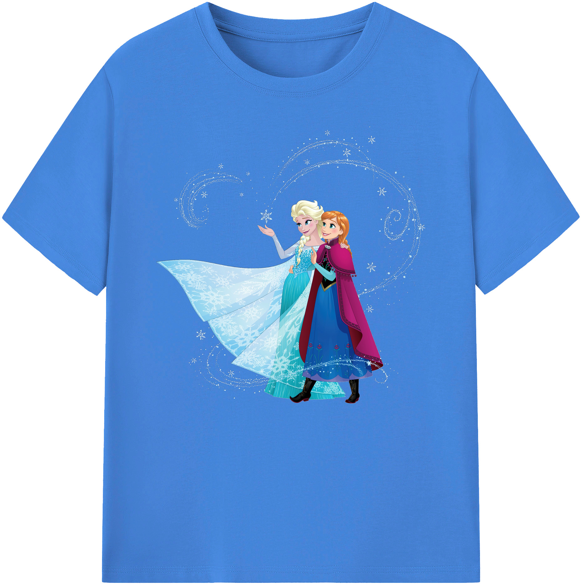 （画像用） アナと雪の女王 アンナ エルサ Frozen Anna Elsa 綿100％ メンズ半袖Tシャツ｜肌触りやわらか＆通気性