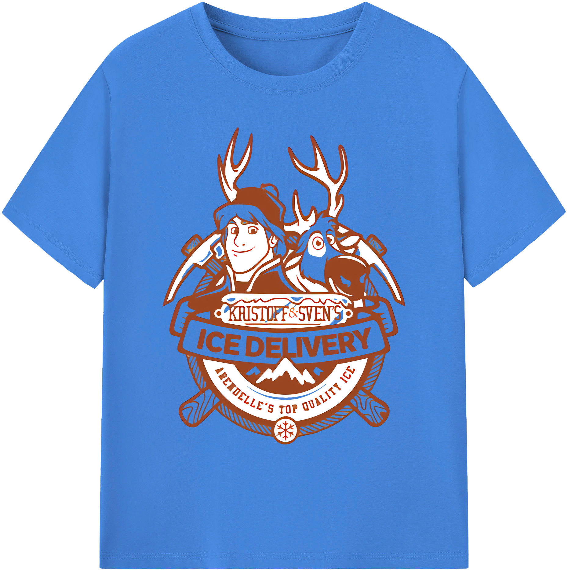 （画像用） アナと雪の女王 アンナ エルサ Frozen Anna Elsa 綿100％ メンズ半袖Tシャツ｜肌触りやわらか＆通気性