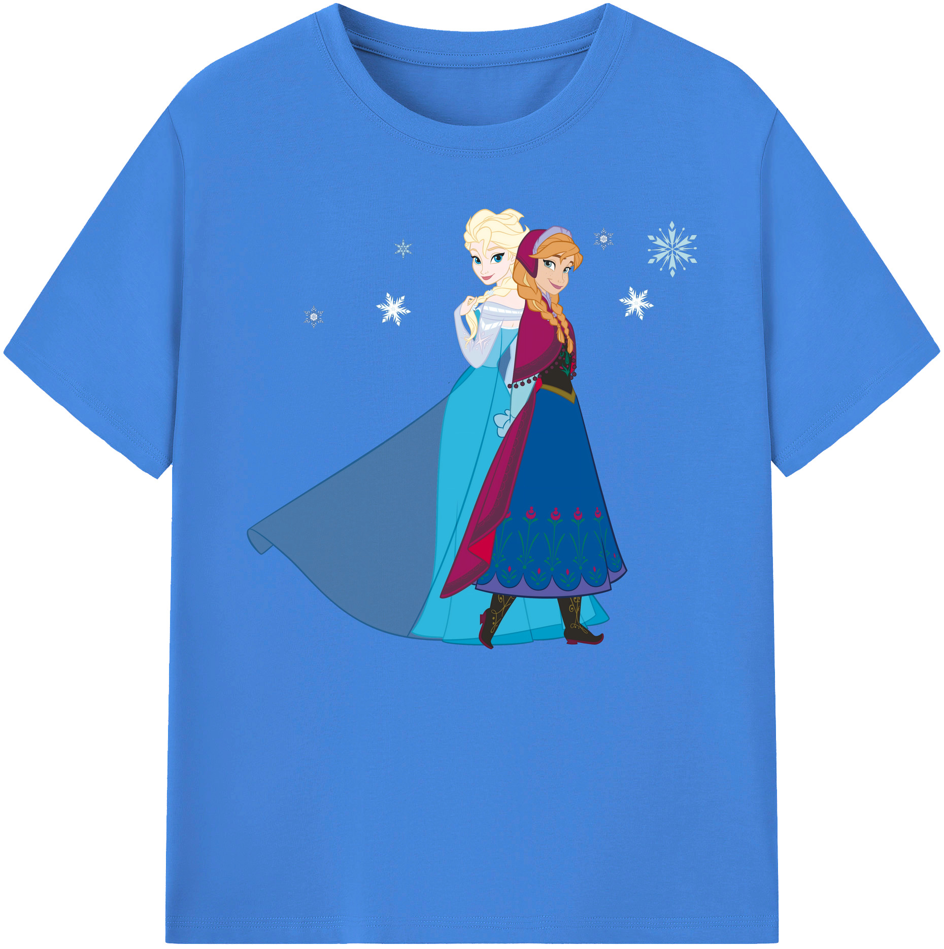 （画像用） アナと雪の女王 アンナ エルサ Frozen Anna Elsa 綿100％ メンズ半袖Tシャツ｜肌触りやわらか＆通気性