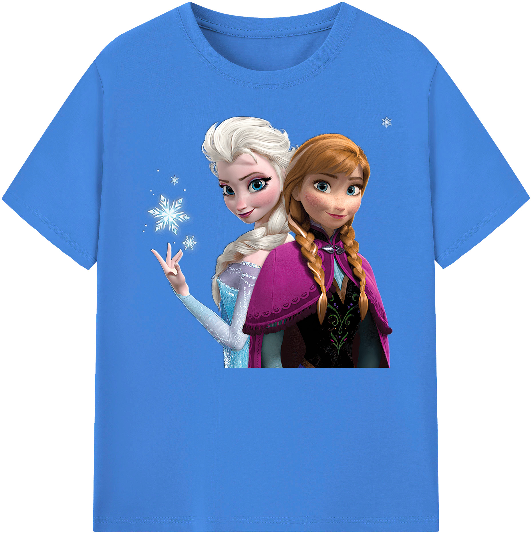 （画像用） アナと雪の女王 アンナ エルサ Frozen Anna Elsa 綿100％ メンズ半袖Tシャツ｜肌触りやわらか＆通気性