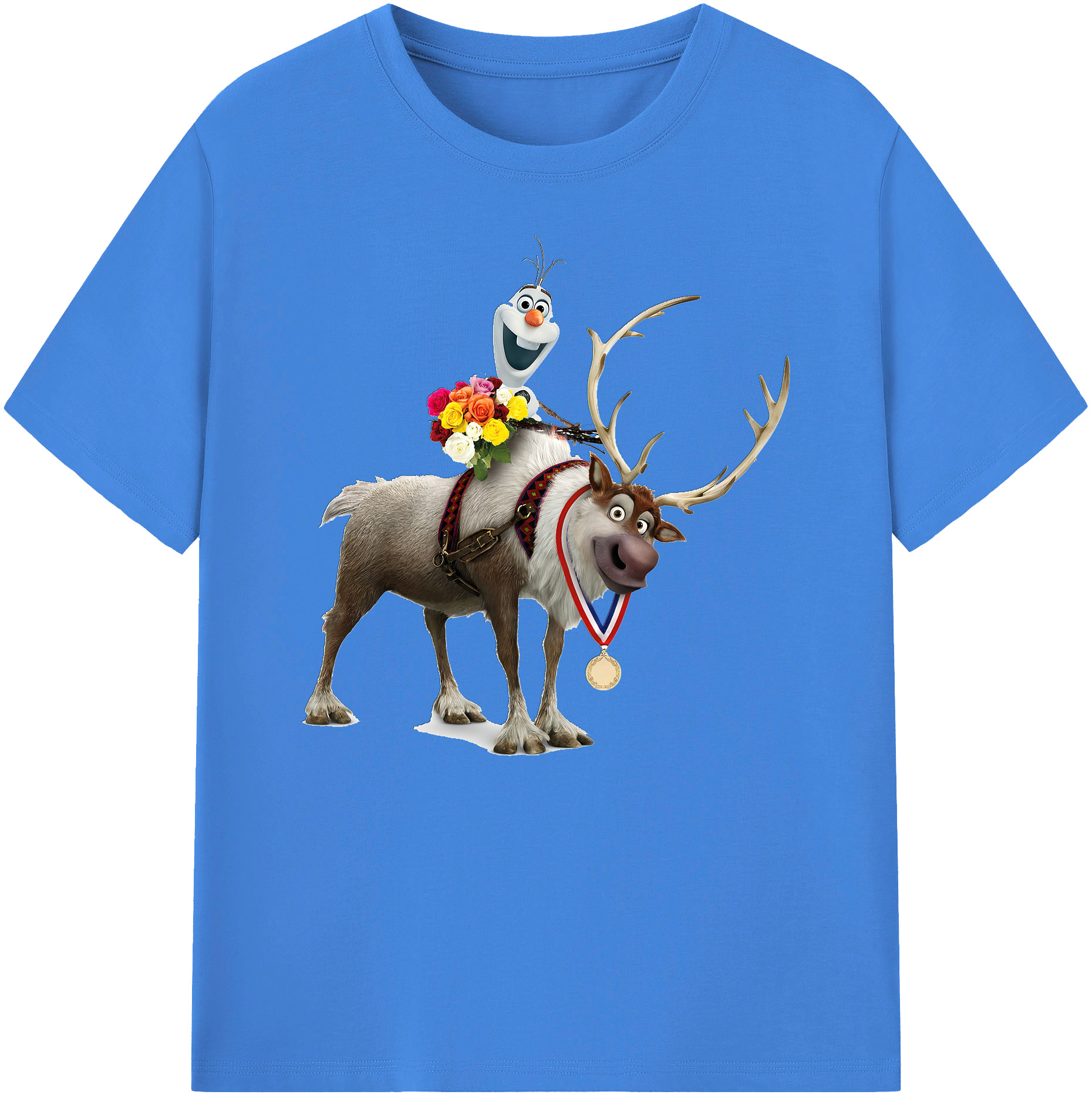 （画像用） アナと雪の女王 アンナ エルサ Frozen Anna Elsa 綿100％ メンズ半袖Tシャツ｜肌触りやわらか＆通気性