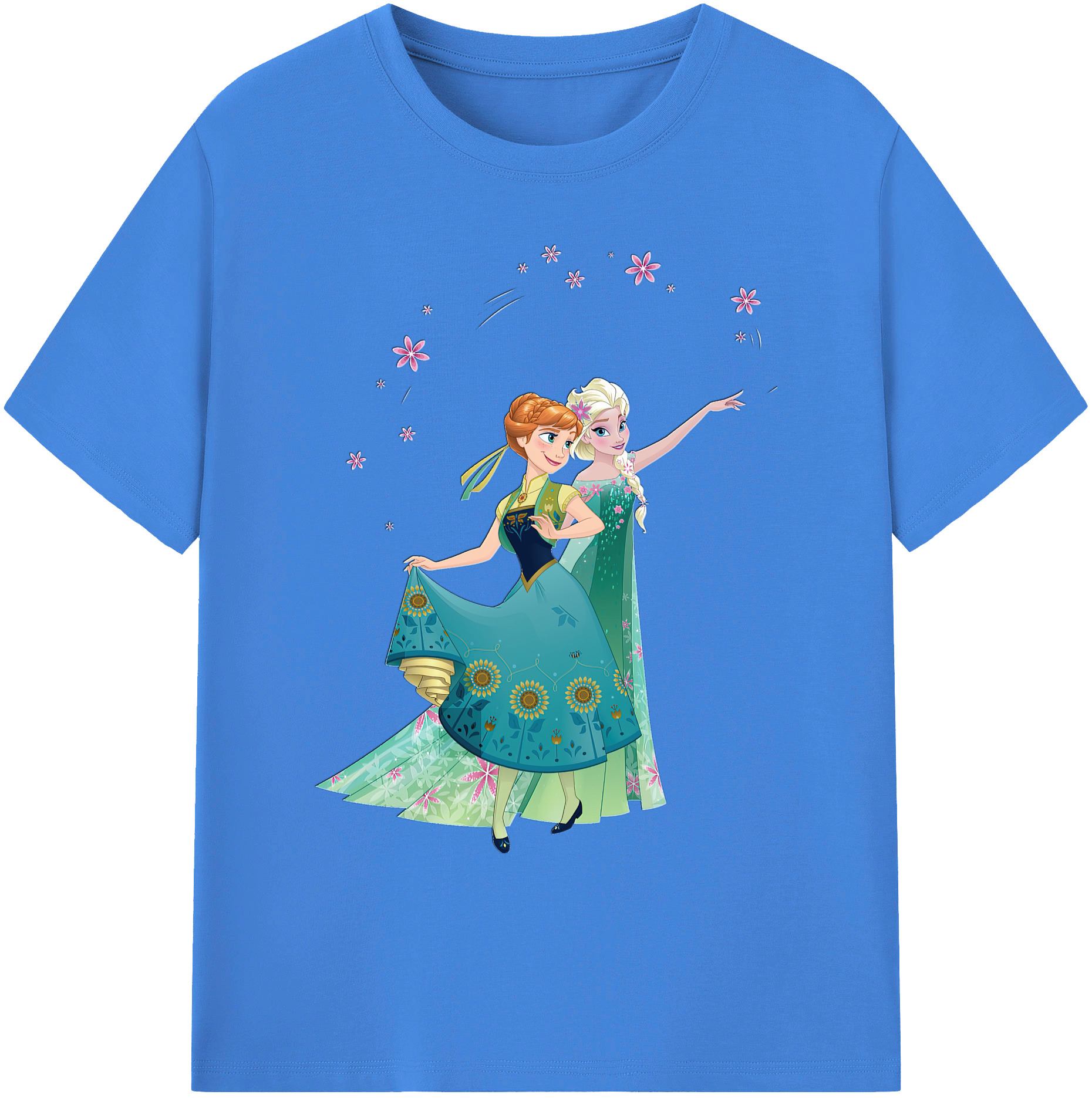 （画像用） アナと雪の女王 アンナ エルサ Frozen Anna Elsa 綿100％ メンズ半袖Tシャツ｜肌触りやわらか＆通気性