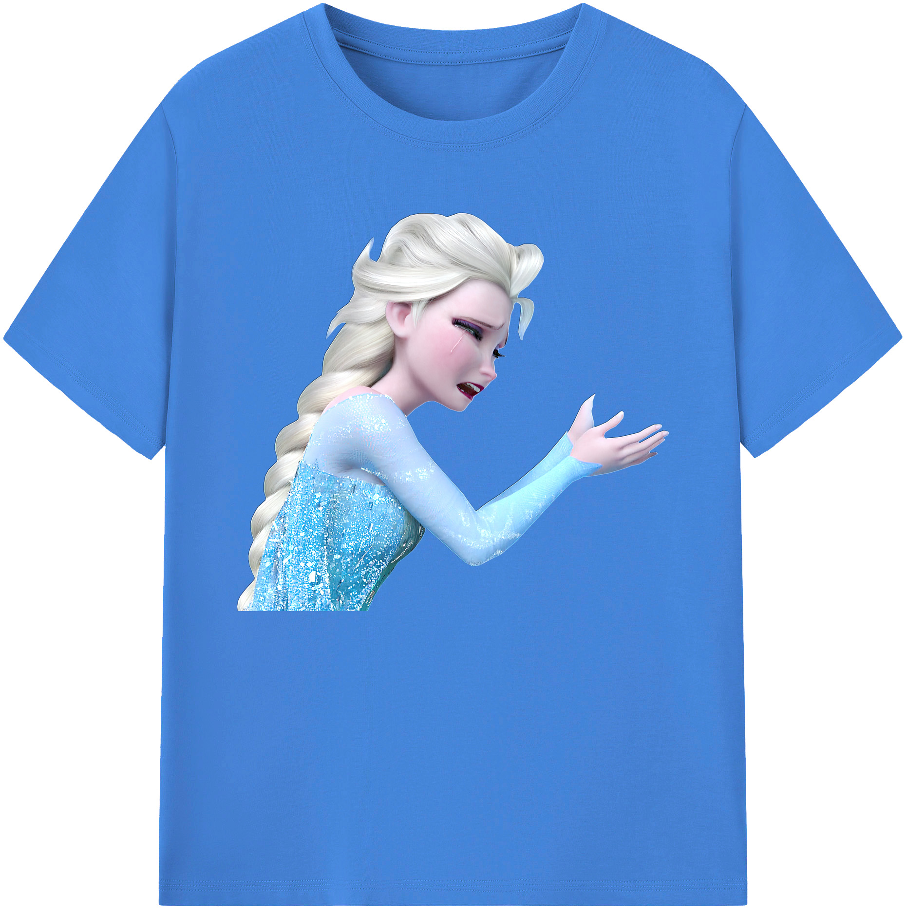 （画像用） アナと雪の女王 アンナ エルサ Frozen Anna Elsa 綿100％ メンズ半袖Tシャツ｜肌触りやわらか＆通気性
