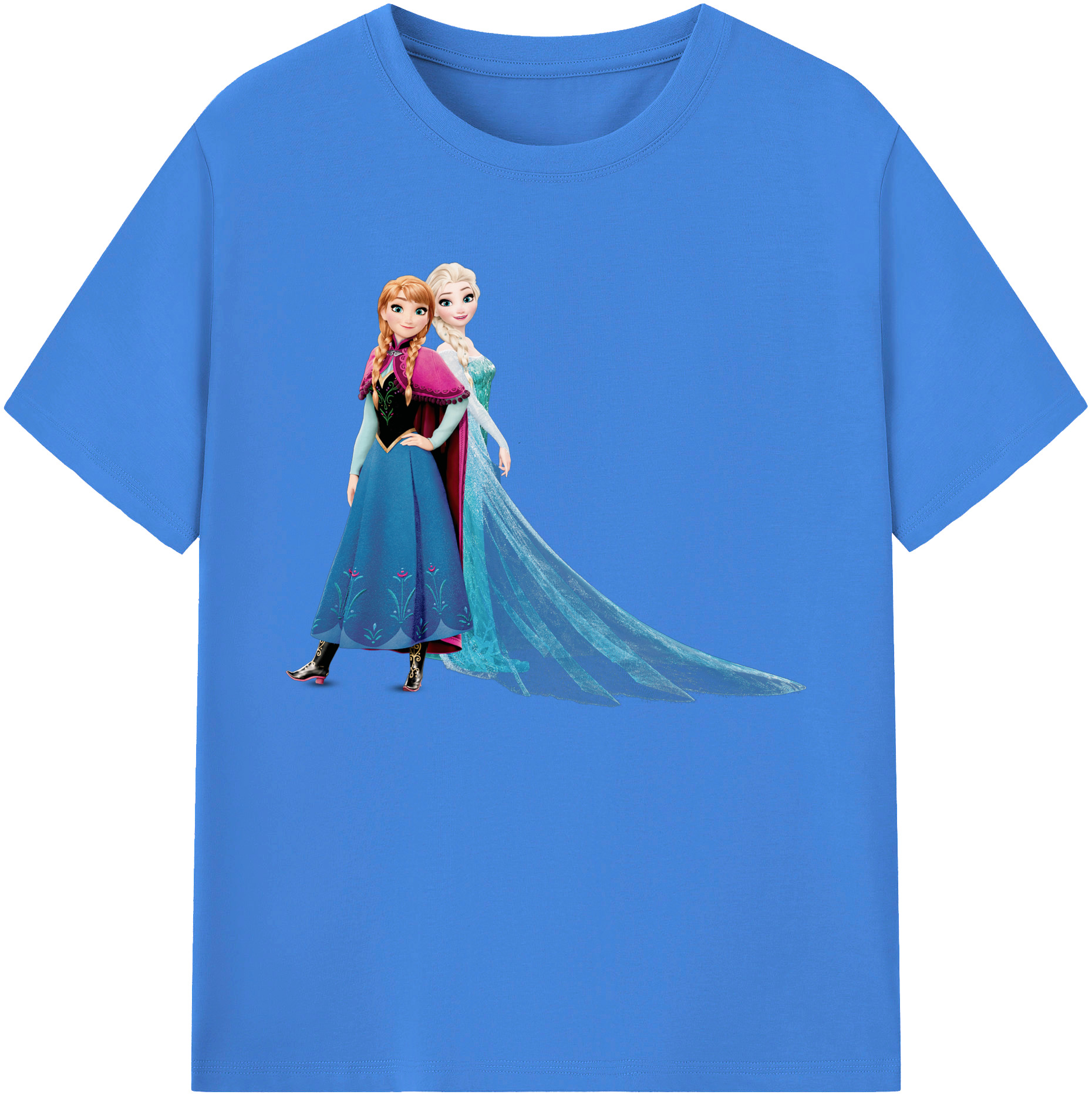 （画像用） アナと雪の女王 アンナ エルサ Frozen Anna Elsa 綿100％ メンズ半袖Tシャツ｜肌触りやわらか＆通気性