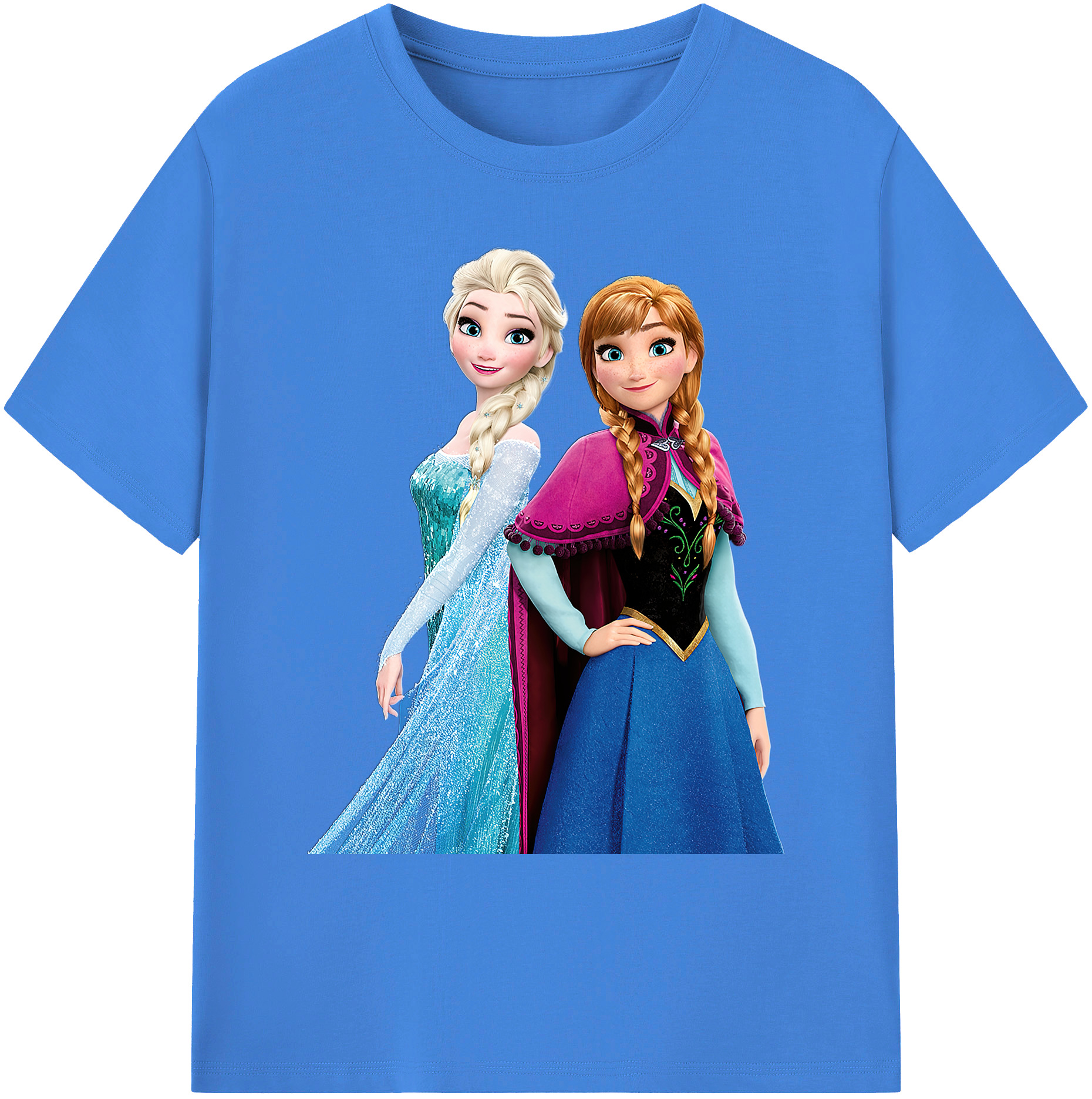 （画像用） アナと雪の女王 アンナ エルサ Frozen Anna Elsa 綿100％ メンズ半袖Tシャツ｜肌触りやわらか＆通気性