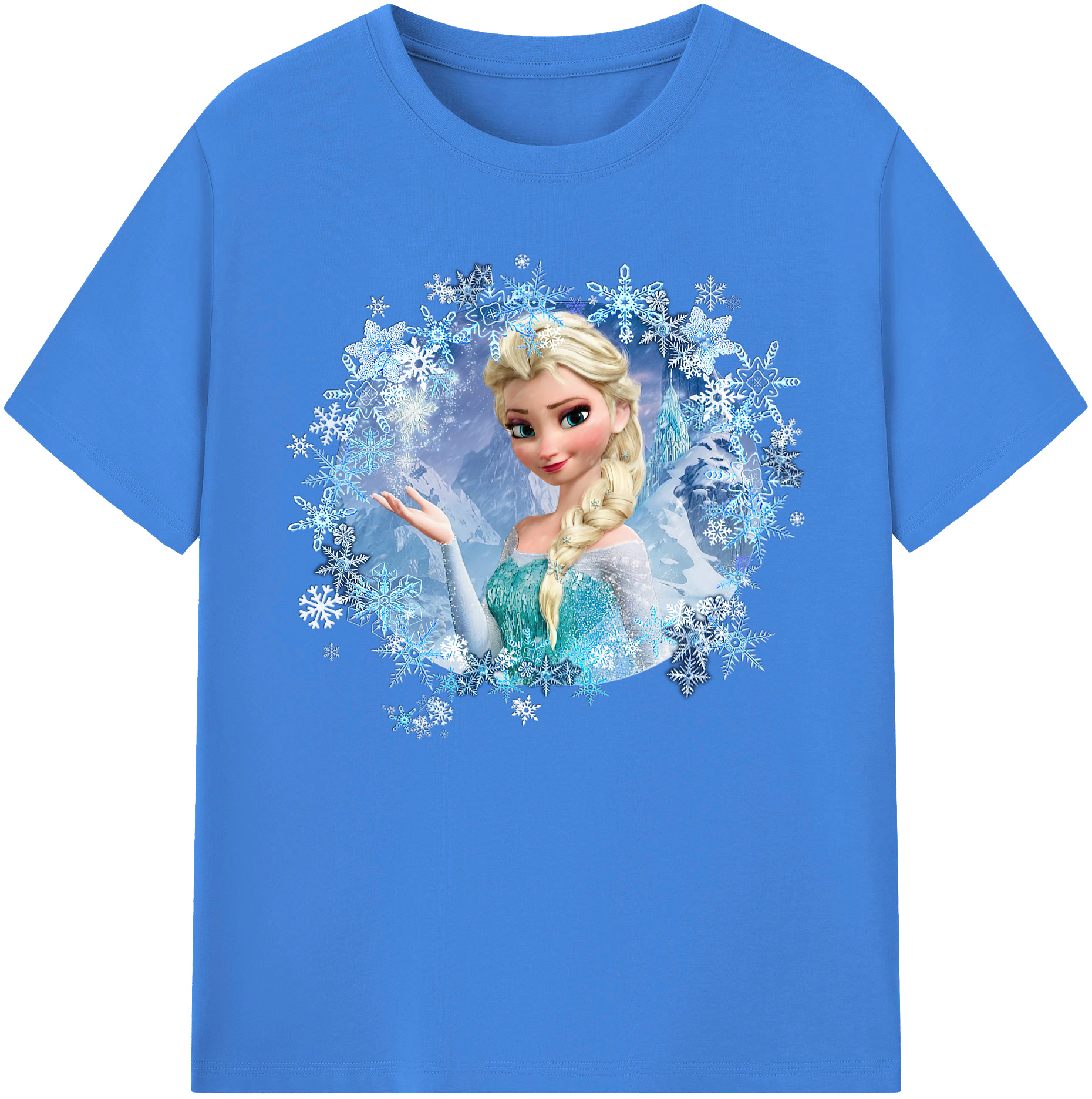 （画像用） アナと雪の女王 アンナ エルサ Frozen Anna Elsa 綿100％ メンズ半袖Tシャツ｜肌触りやわらか＆通気性