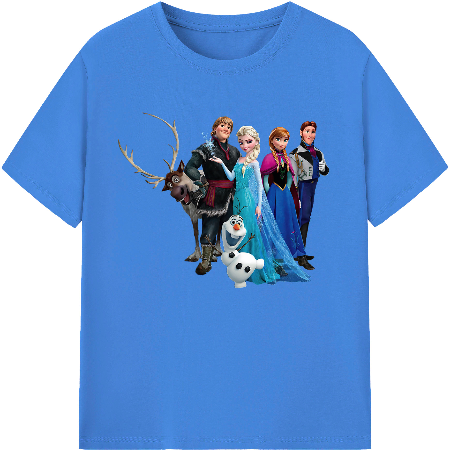 （画像用） アナと雪の女王 アンナ エルサ Frozen Anna Elsa 綿100％ メンズ半袖Tシャツ｜肌触りやわらか＆通気性