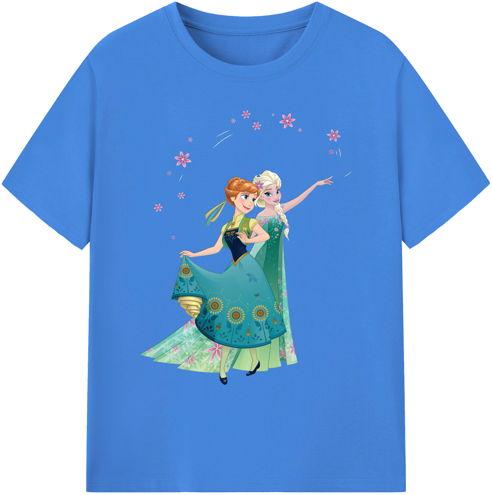 （画像用） アナと雪の女王 アンナ エルサ Frozen Anna Elsa 綿100％ メンズ半袖Tシャツ｜肌触りやわらか＆通気性