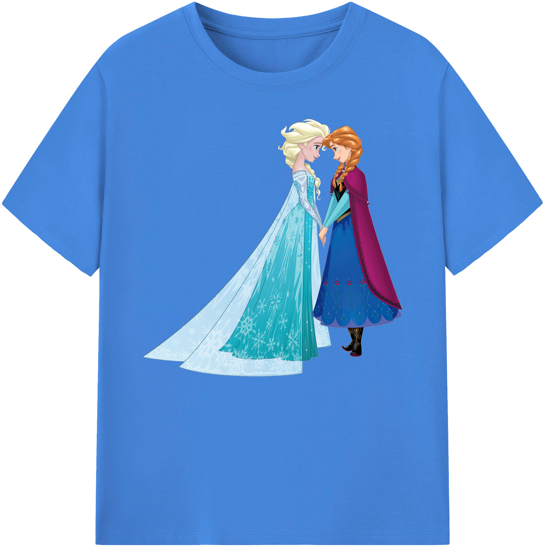 （画像用） アナと雪の女王 アンナ エルサ Frozen Anna Elsa 綿100％ メンズ半袖Tシャツ｜肌触りやわらか＆通気性