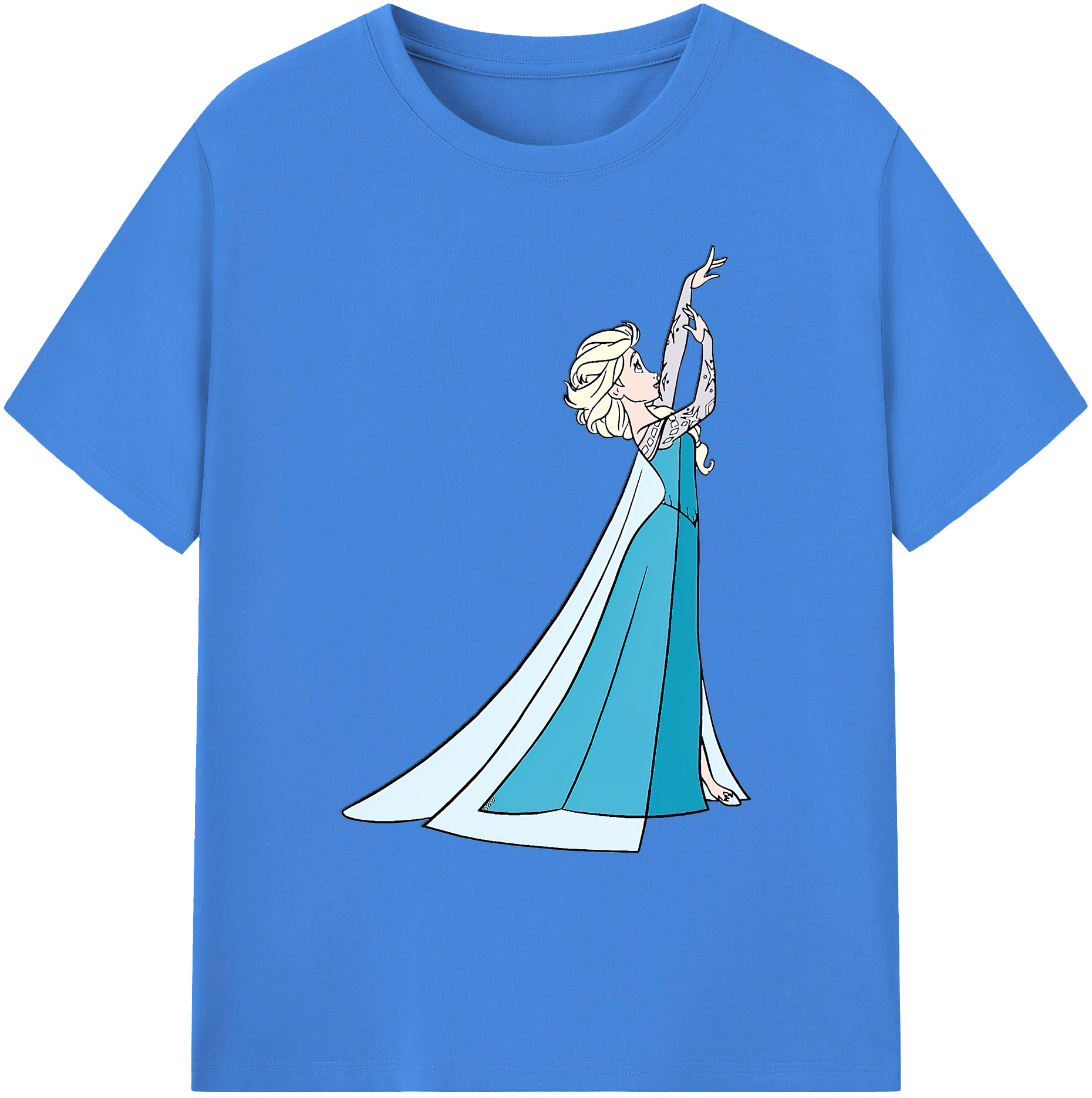 （画像用） アナと雪の女王 アンナ エルサ Frozen Anna Elsa 綿100％ メンズ半袖Tシャツ｜肌触りやわらか＆通気性