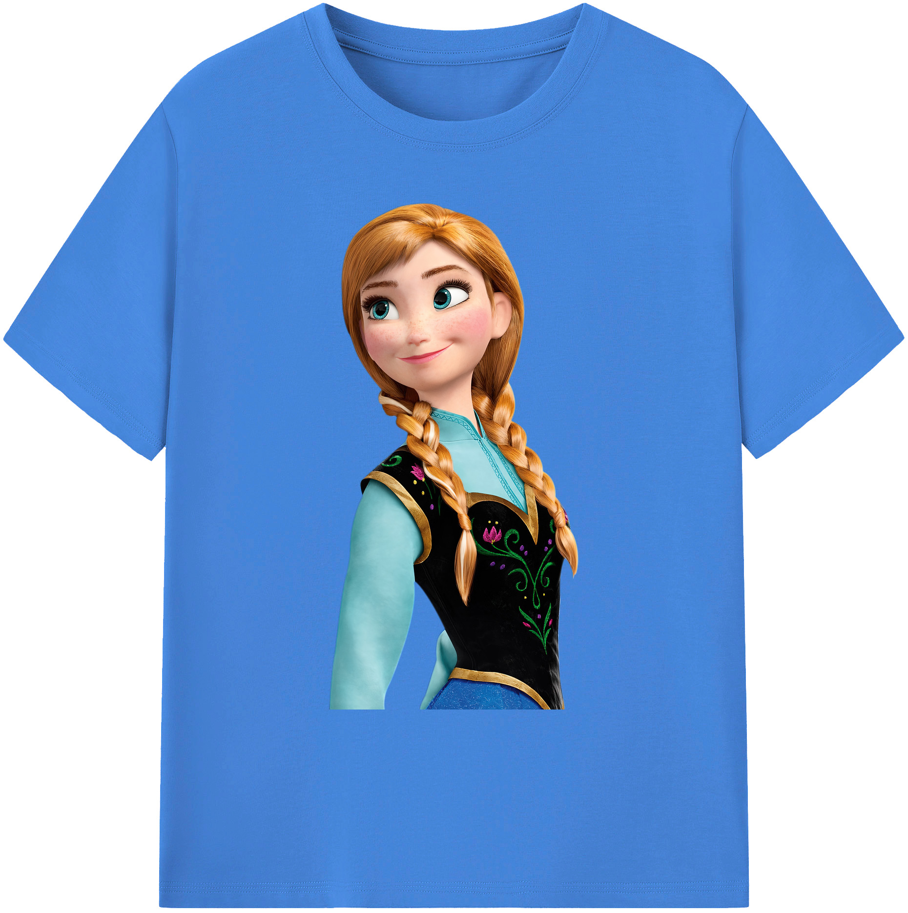 （画像用） アナと雪の女王 アンナ エルサ Frozen Anna Elsa 綿100％ メンズ半袖Tシャツ｜肌触りやわらか＆通気性
