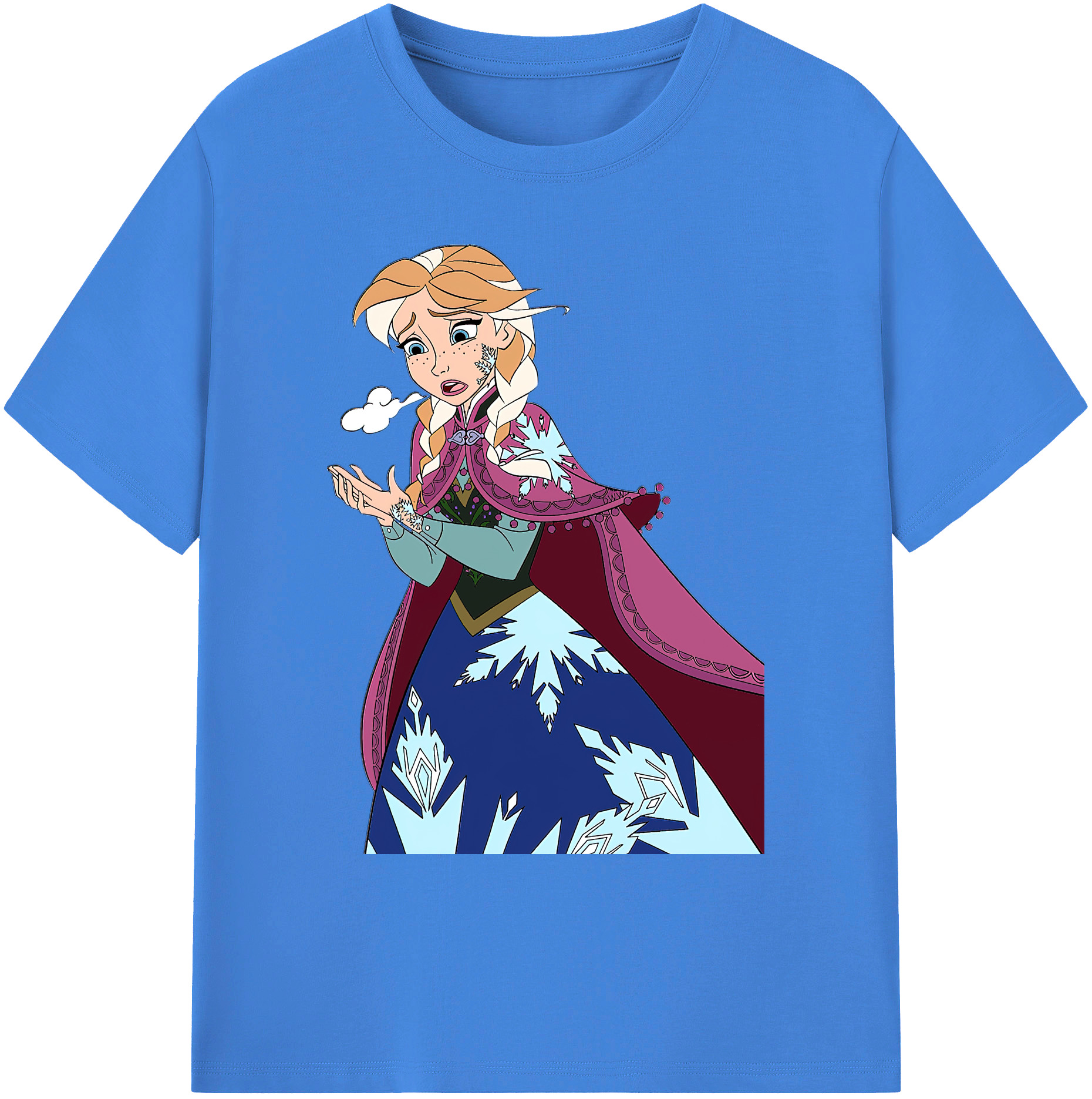 （画像用） アナと雪の女王 アンナ エルサ Frozen Anna Elsa 綿100％ メンズ半袖Tシャツ｜肌触りやわらか＆通気性